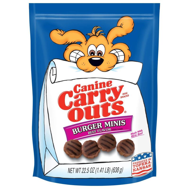 Canine Carryouts Burger Minis Beef Flavor Soft & Chewy Dog Treats