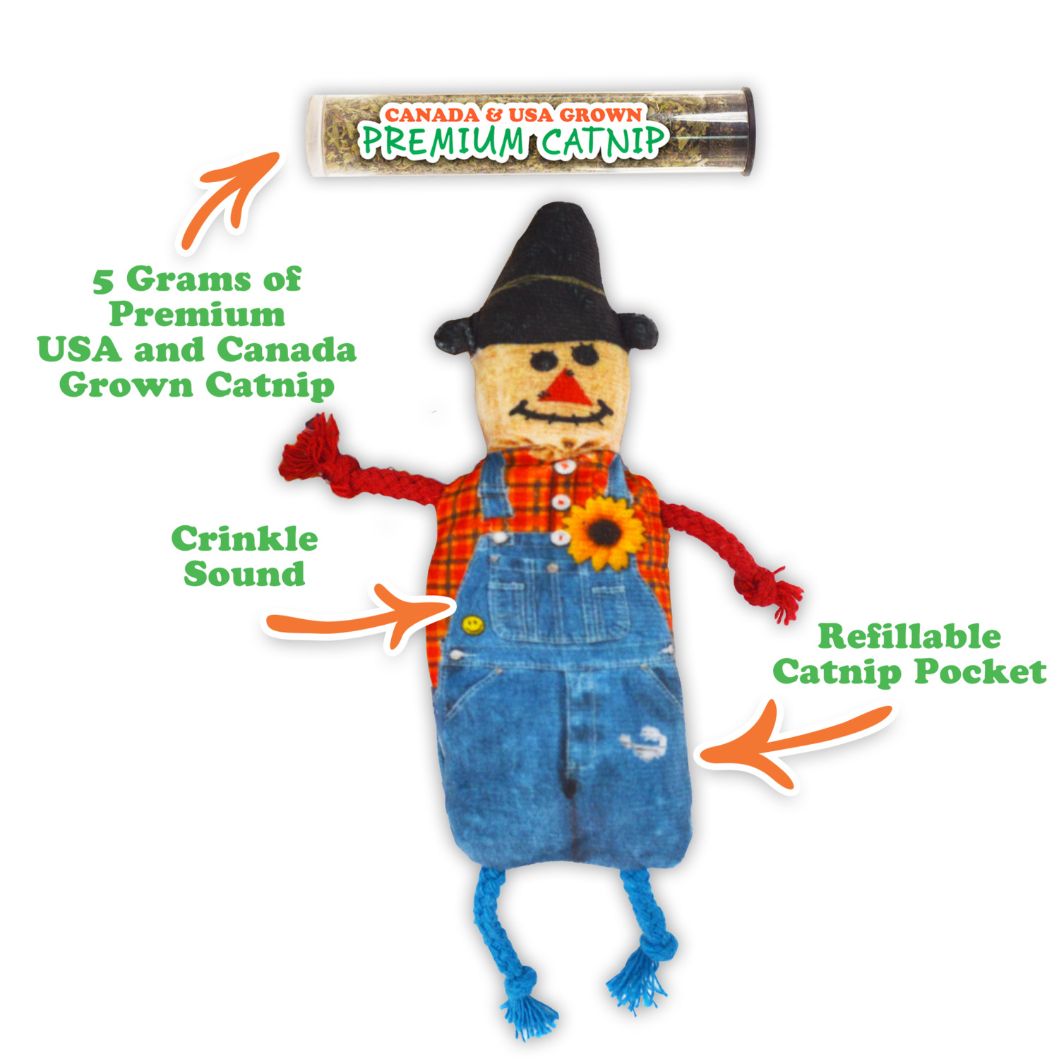 Meowijuana Get Spooked Scarecrow Catnip Cat Toy With Catnip