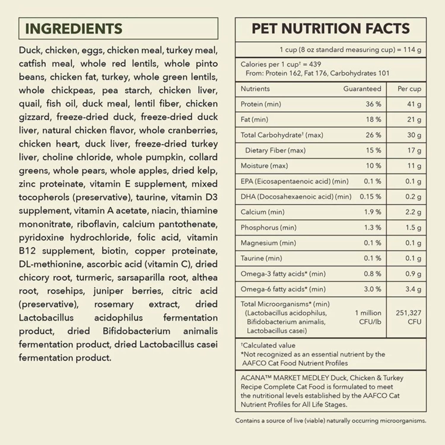 Acana Market Medley Dry Cat Food, Duck, Chicken & Turkey Recipe, High-Protein Kibble + Freeze-Dried Morsels,  3.5-Lb Bag