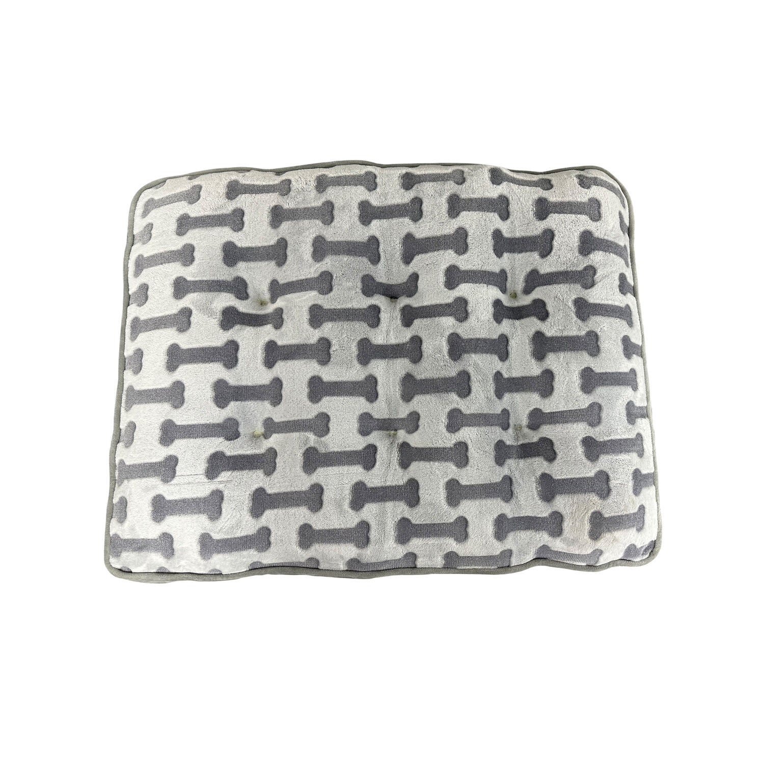 Sleep Zone Bone Print Pillow Dog Bed, Light Gray, 38"