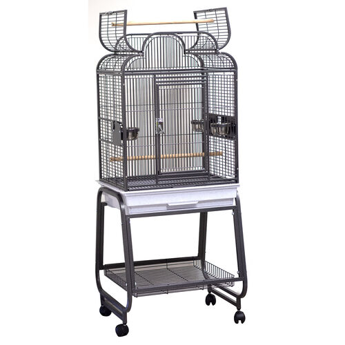 Scroll Dome Cage With Stand - Black