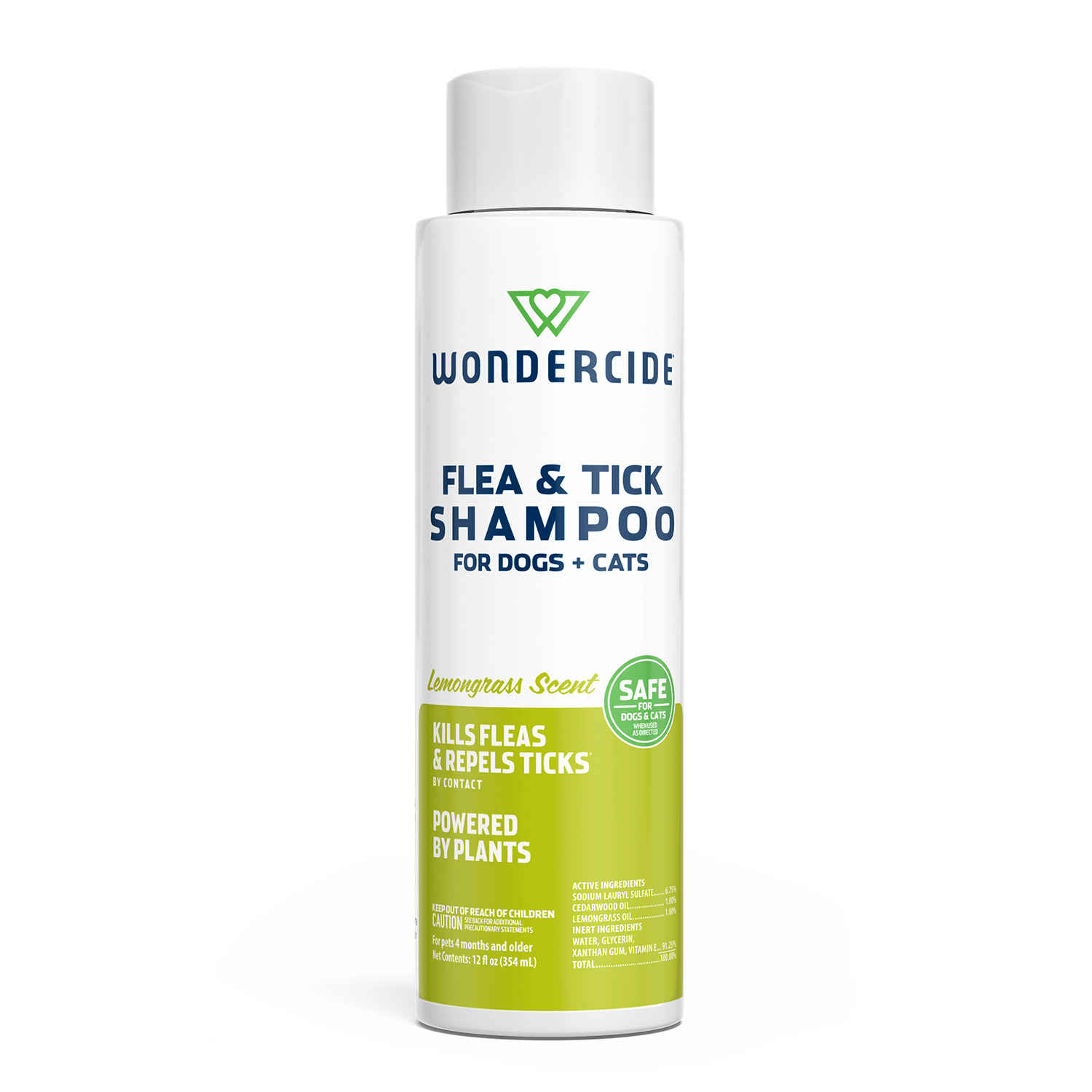 Wondercide Flea & Tick Cat & Dog Shampoo With Natural Essential Oils - Lemongrass, 12-Oz