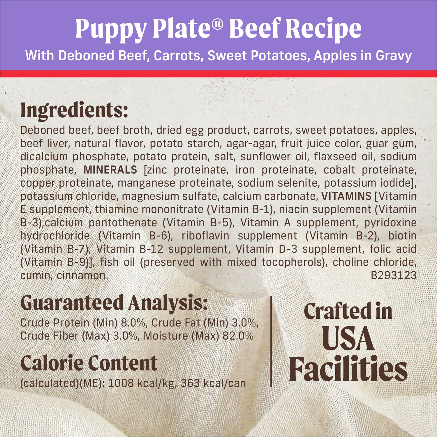 Merrick Grain-Free Premium Soft And Gluten Free Canned Wet Puppy Dog Food, Puppy Plate Beef Recipe - 12.7-Oz Can