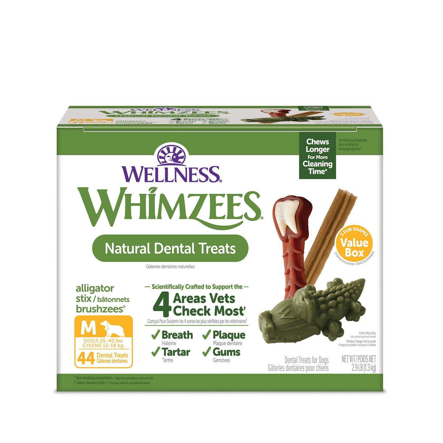 Whimzees By Wellness Natural Dental Chews Dog Treats, Medium, 44 Count