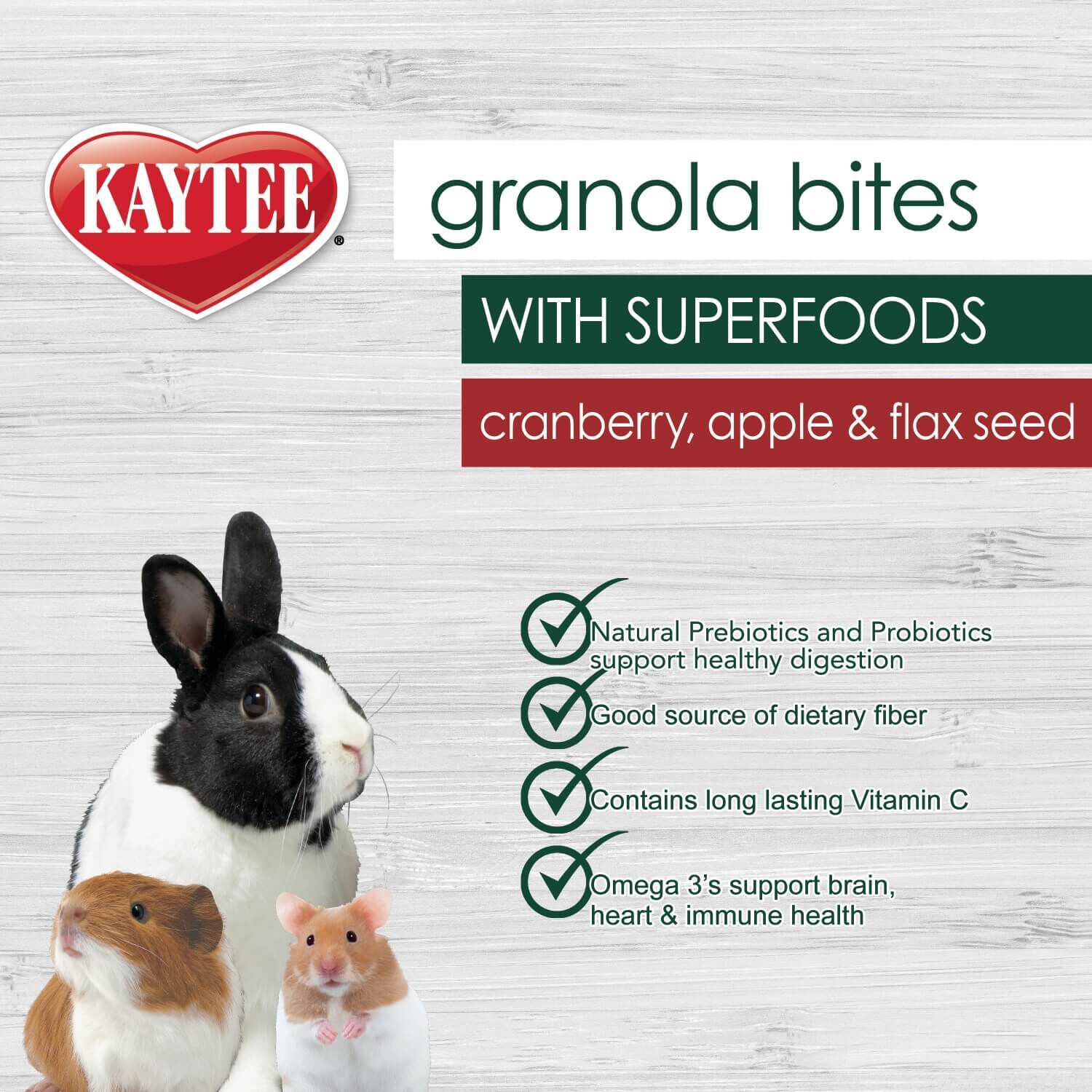 Kaytee Granola Bites With Superfoods, Cranberry, Apple & Flax