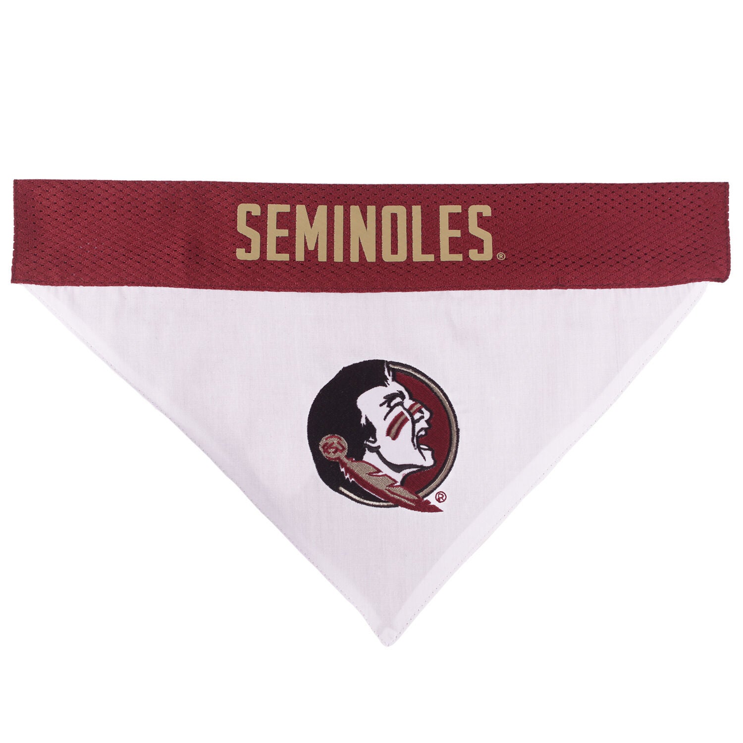Pets First Ncaa Collegiate Florida State University Seminoles Reversible Dog Bandana, Large/Extra Large