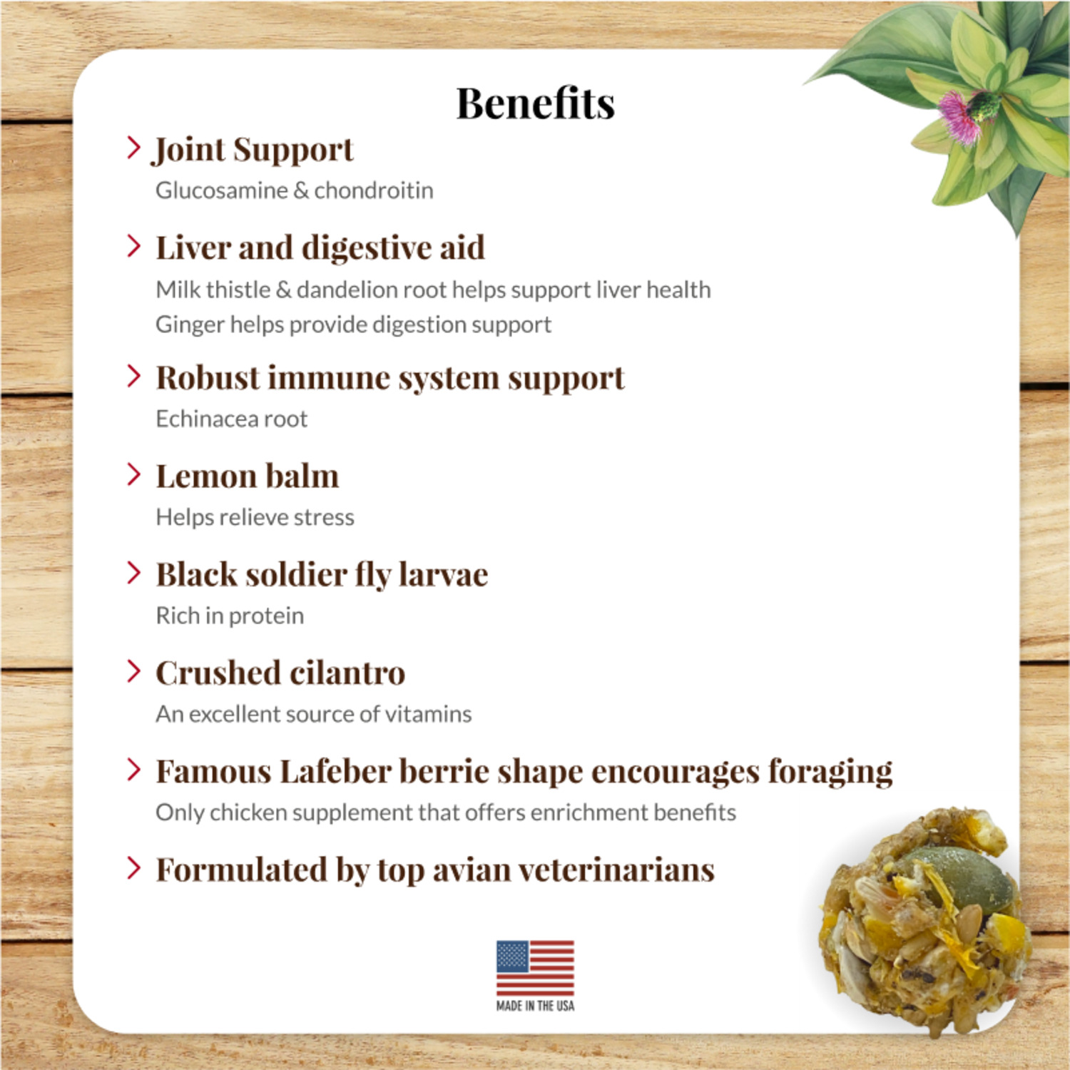 Lafeber Booster Berries Senior Chicken Supplement, 10 Oz