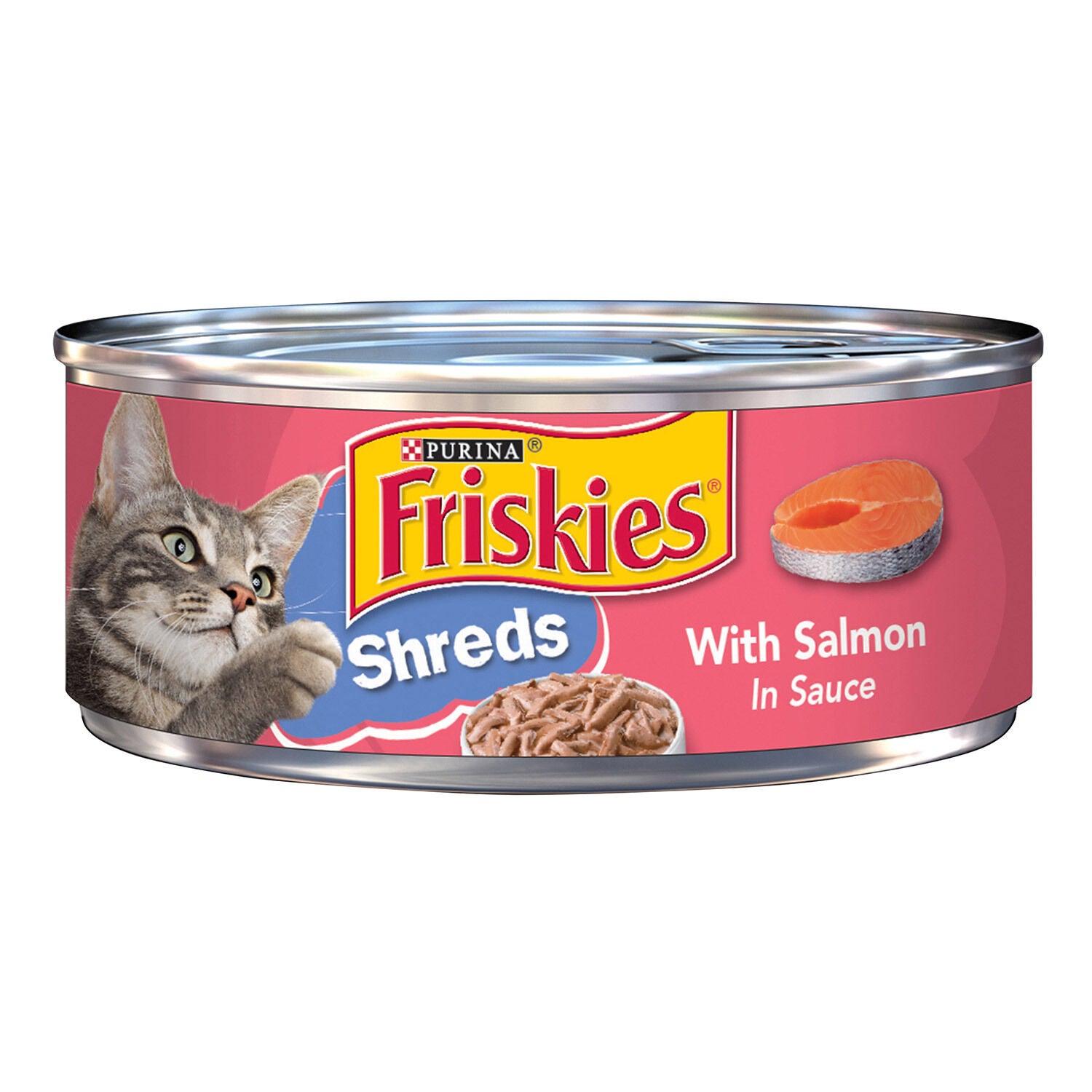 Friskies Wet Cat Food, Shreds With Salmon In Sauce - 5.5 Oz