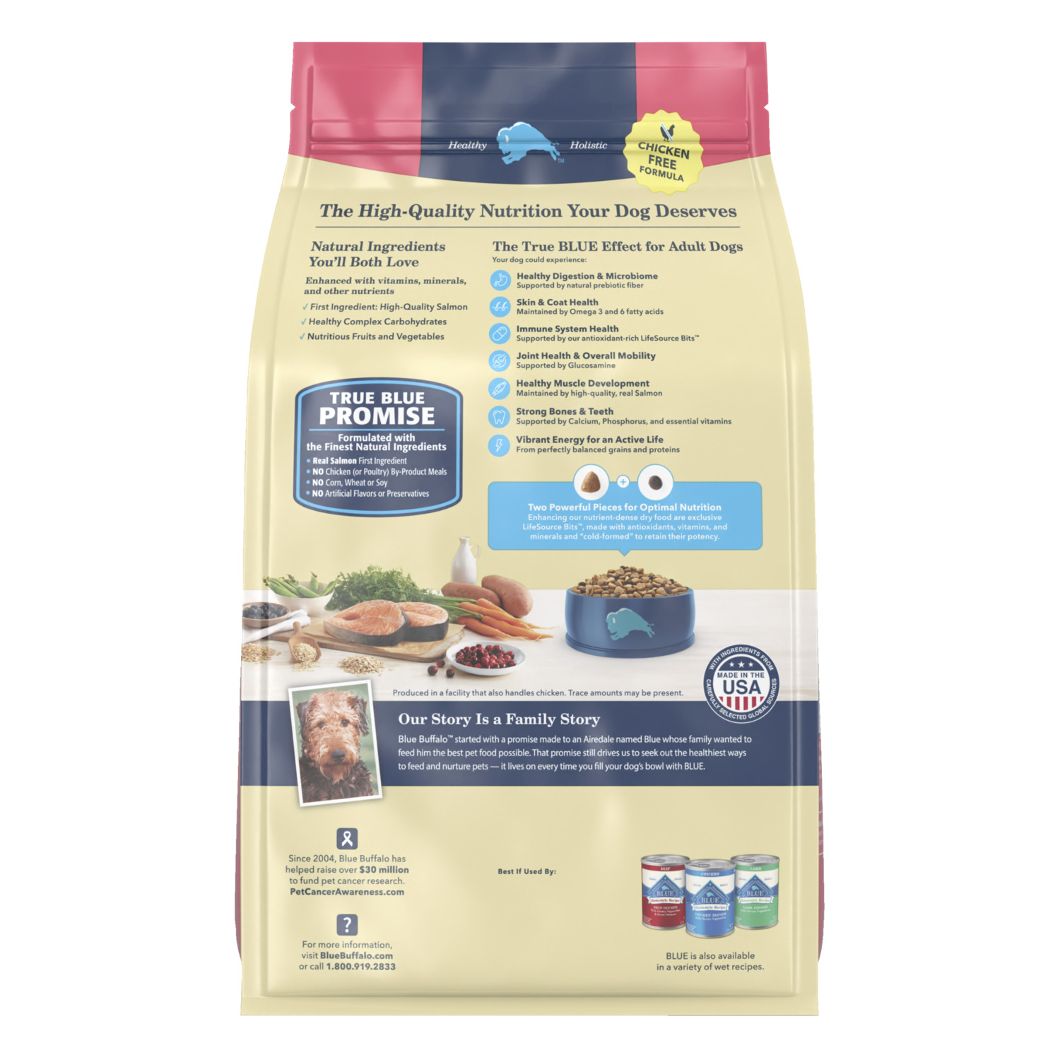 Blue Buffalo Life Protection Formula Adult Salmon & Brown Rice Recipe Dry Dog Food, 5Lb