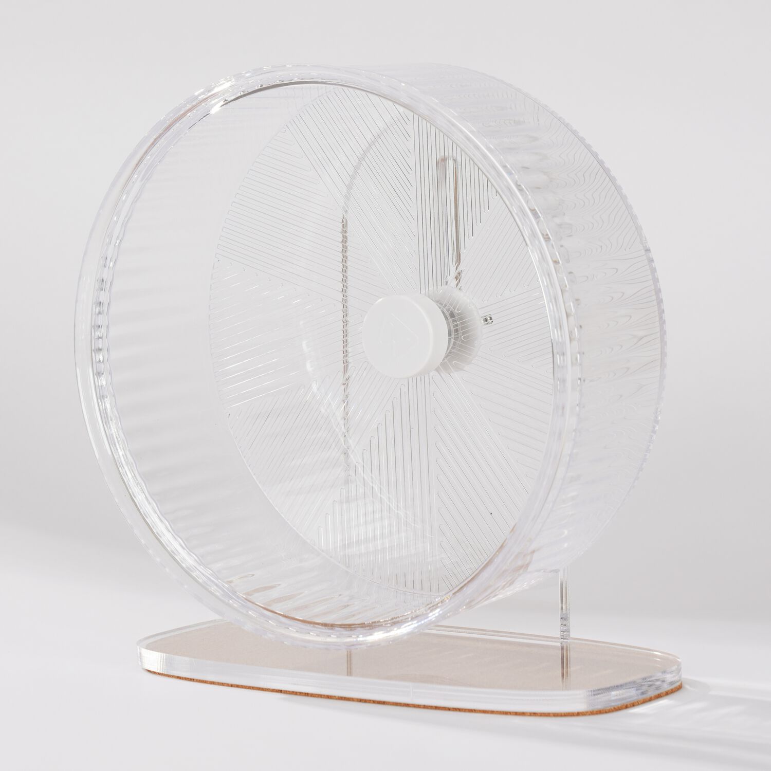 Mini & Moe Silent Crystal Hamster Running Wheel, 8.6", White/Clear