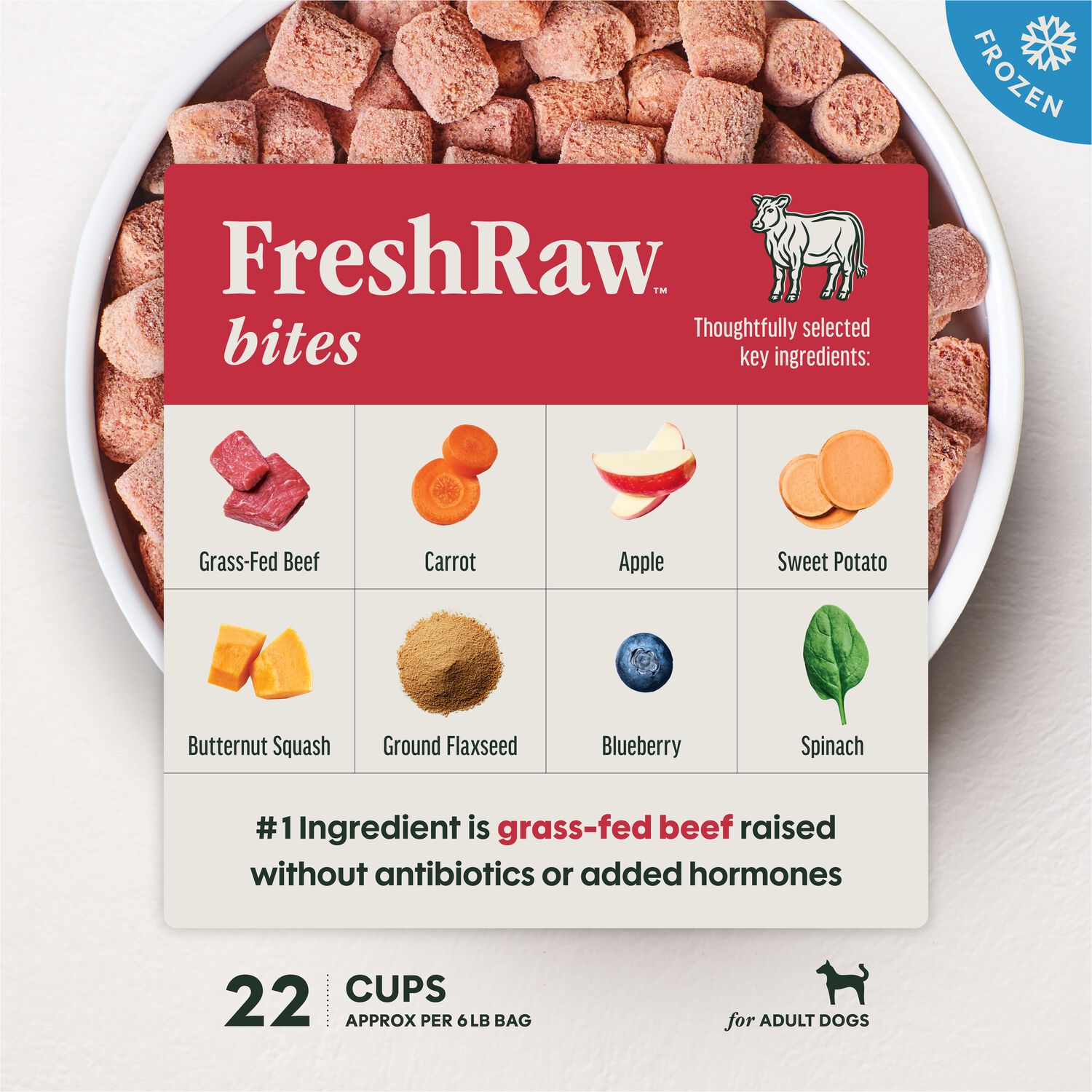 Instinct Raw Frozen Beef Bites Frozen Dog Food, 6-Lb Bag