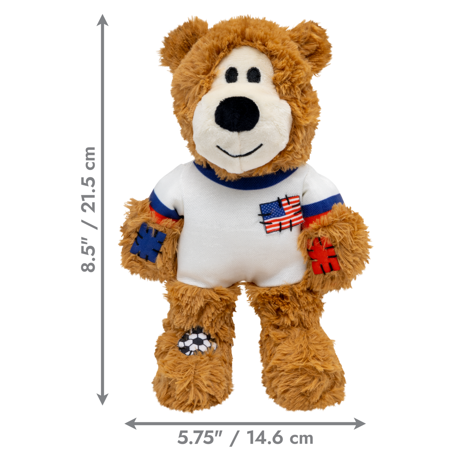 Kong Wild Knots Sport Soccer Bear Plush Tug Dog Toy, Usa