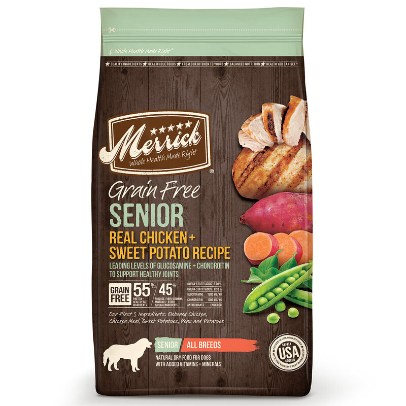 Grain Free Real Chicken + Sweet Potato Senior Recipe Dog Food image number 1