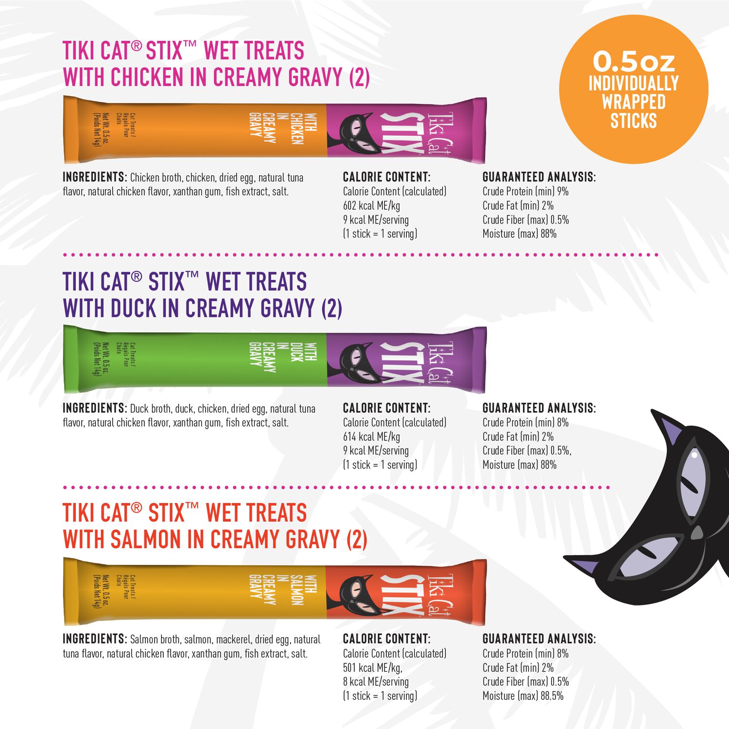 Tiki Cat Stix Grain-Free Lickable Cat Treats, Variety Pack, 12 Pack