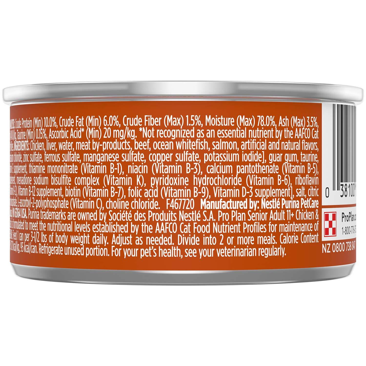 Purina Pro Plan Focus Adult 11+ Classic Chicken & Beef Entree Cat Food, 3-Oz Can