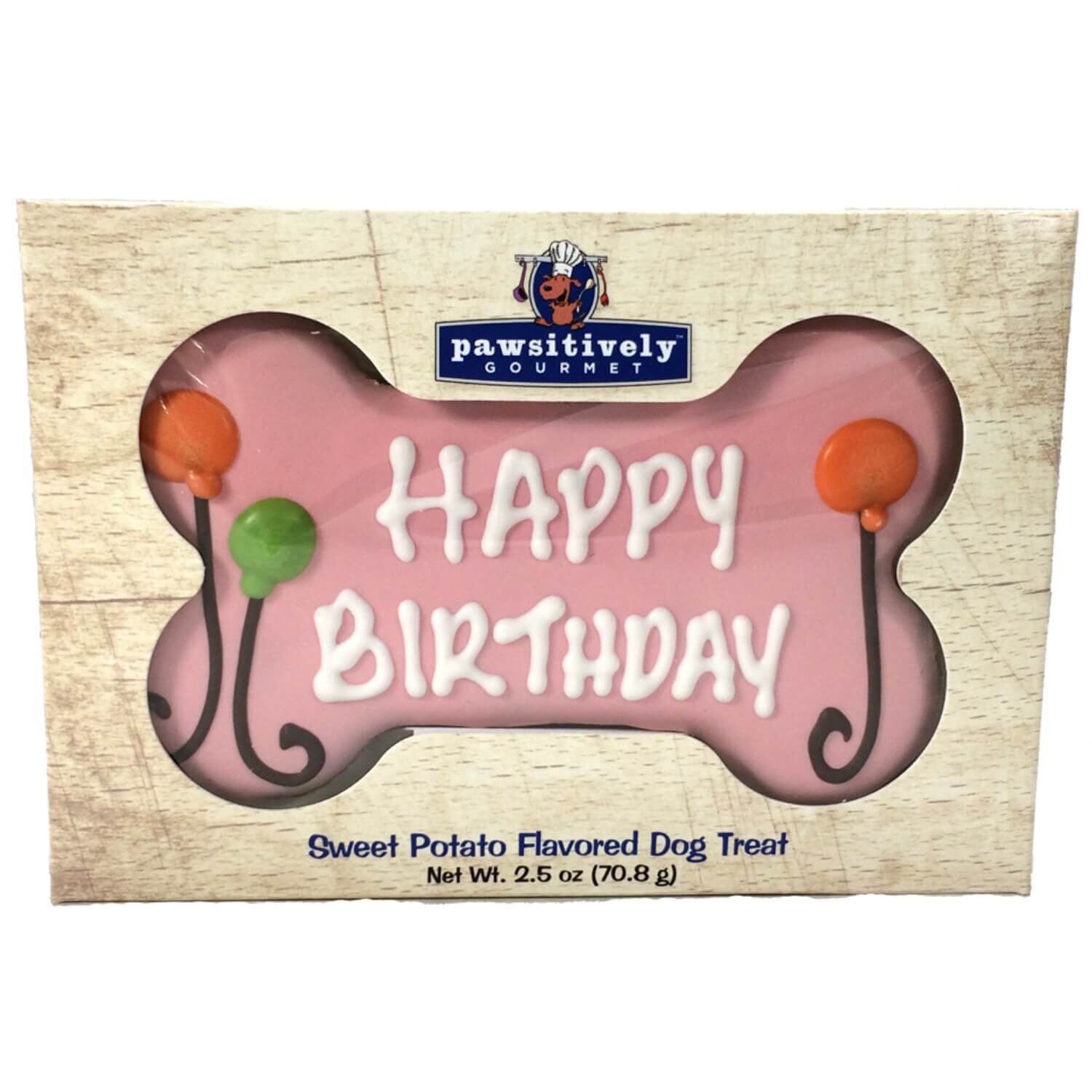 Happy Birthday Bone Pink Dog Cookie Gift Box 2.5oz Pet Supermarket