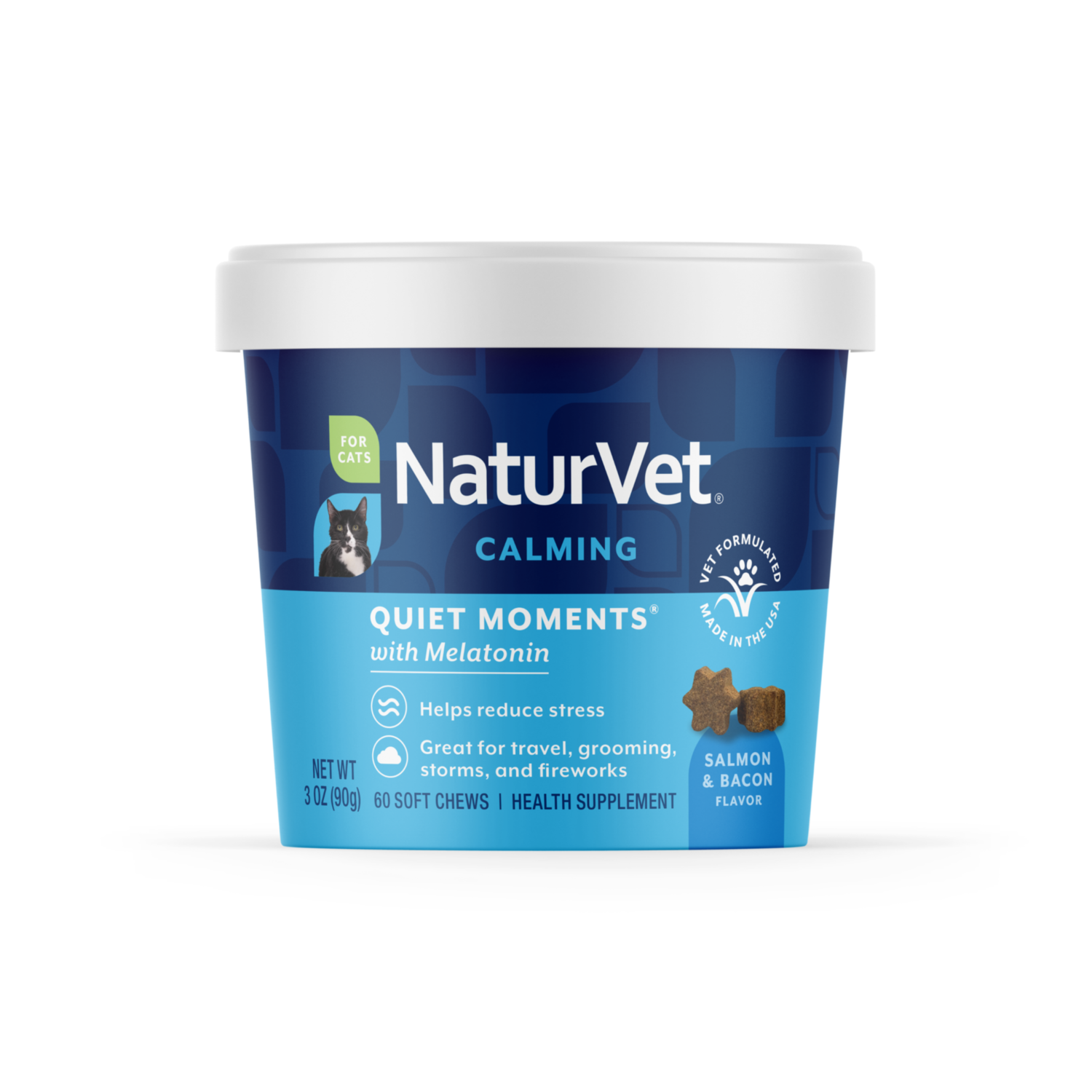 Naturvet Quiet Moments Calming Aid Cat Soft Chews With Melatonin