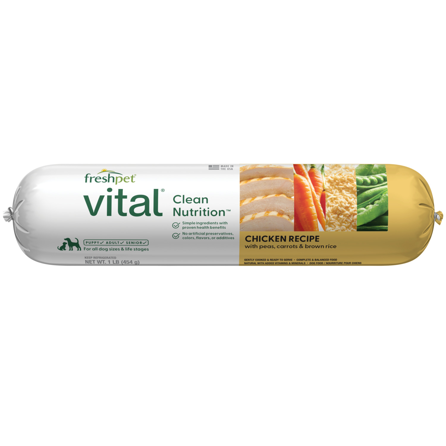 Freshpet Vital Clean Nutrition Fresh Dog Food, Chicken Recipe