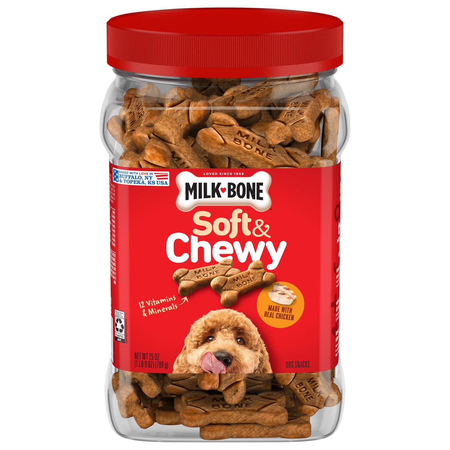 Milk-Bone Soft & Chewy Real Chicken Dog Treats, 25-Oz Canister