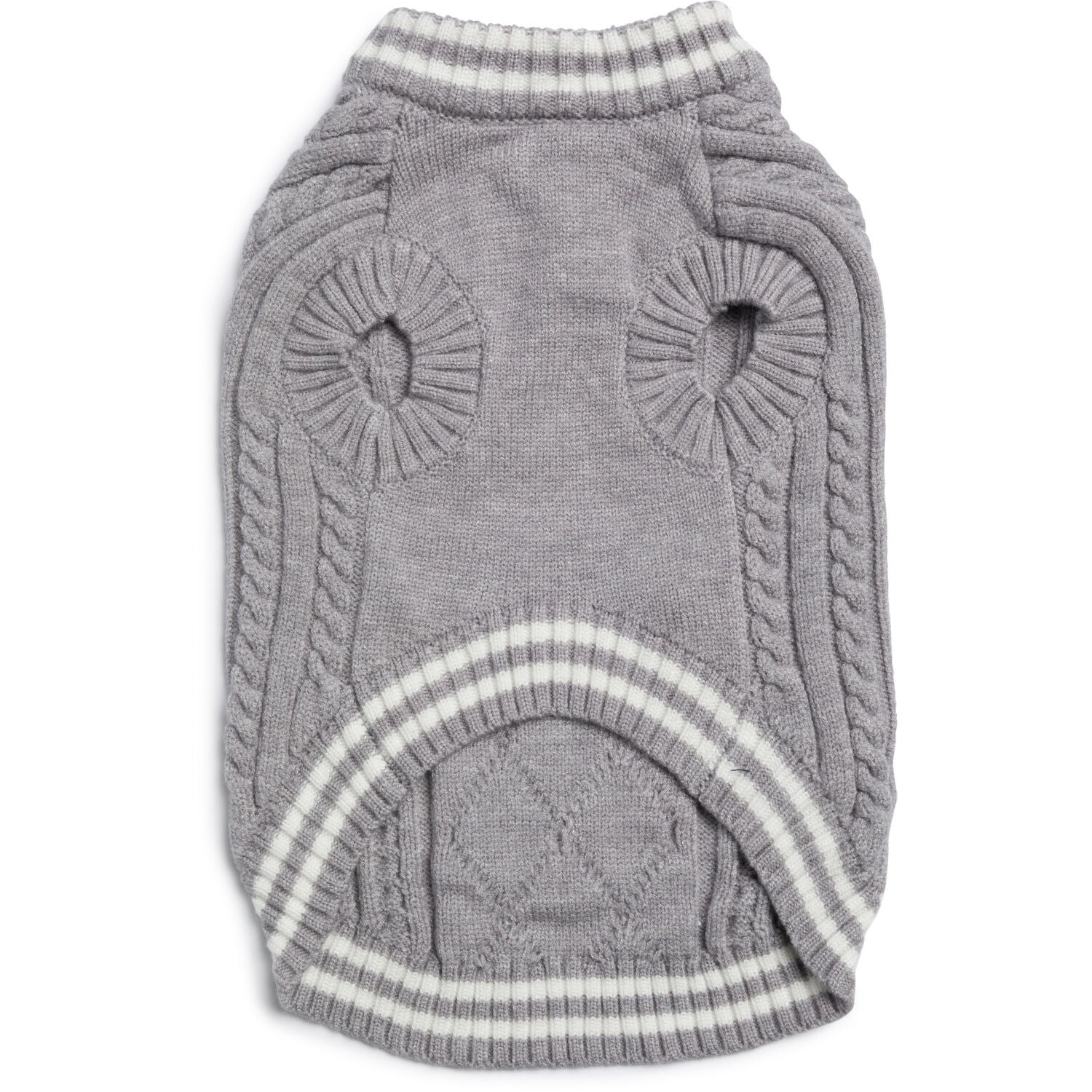 Fabdog Gray Preppy Dog Sweater Vest, Large