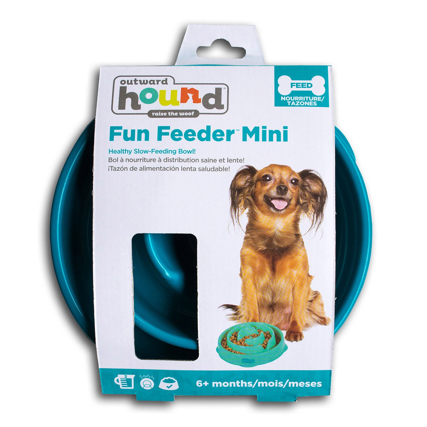 Outward Hound Slo-Bowl Mini Drop Slow Feeding Bowl, Teal