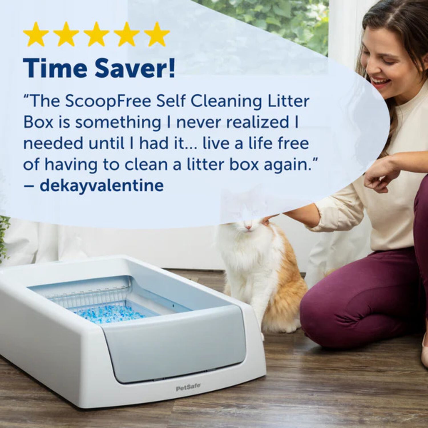 Petsafe Scoopfree Crystal Classic Self-Cleaning Cat Litter Box, Gray