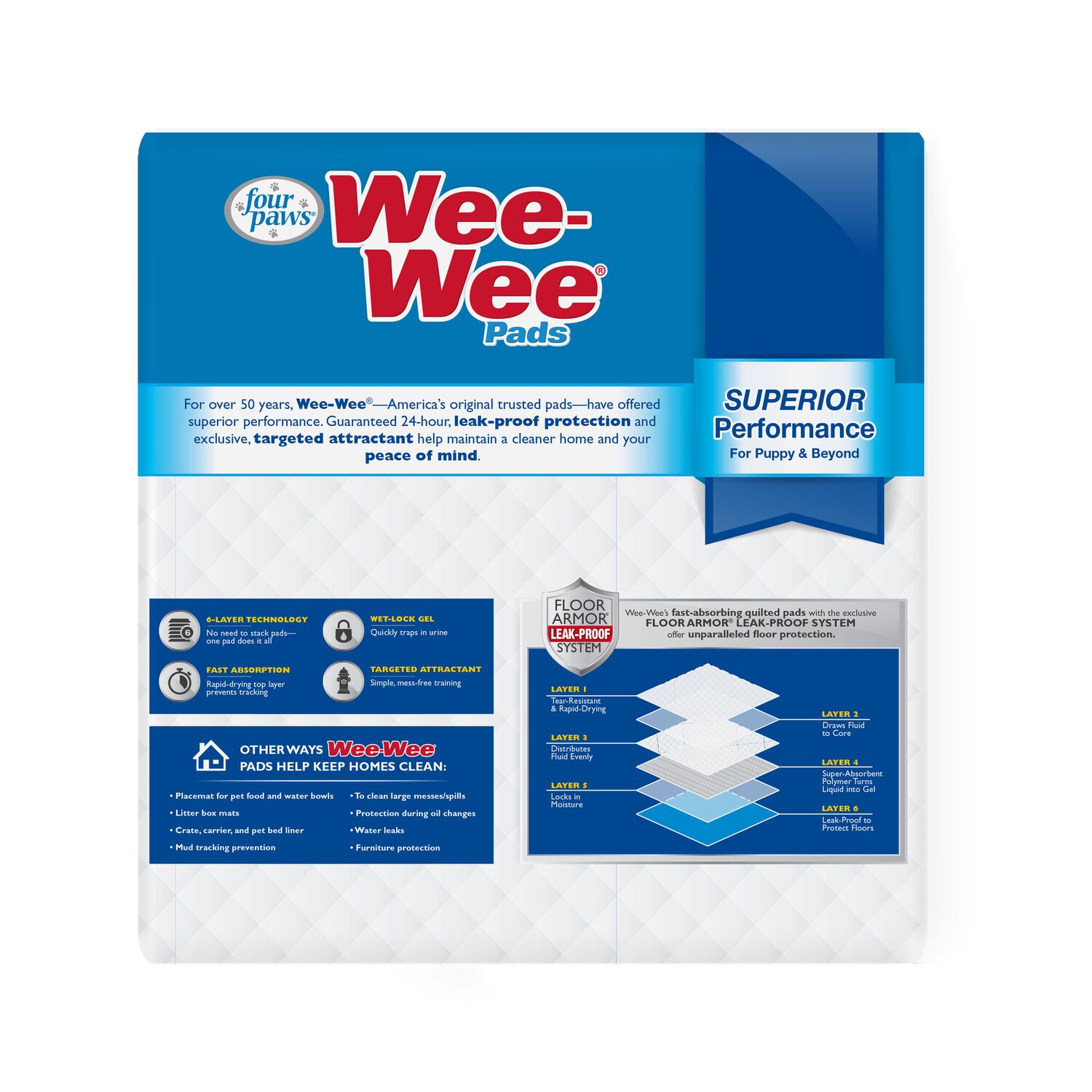 Four Paws Wee-Wee Superior Performance Dog Pee Pads 22" X 23", 30 Count