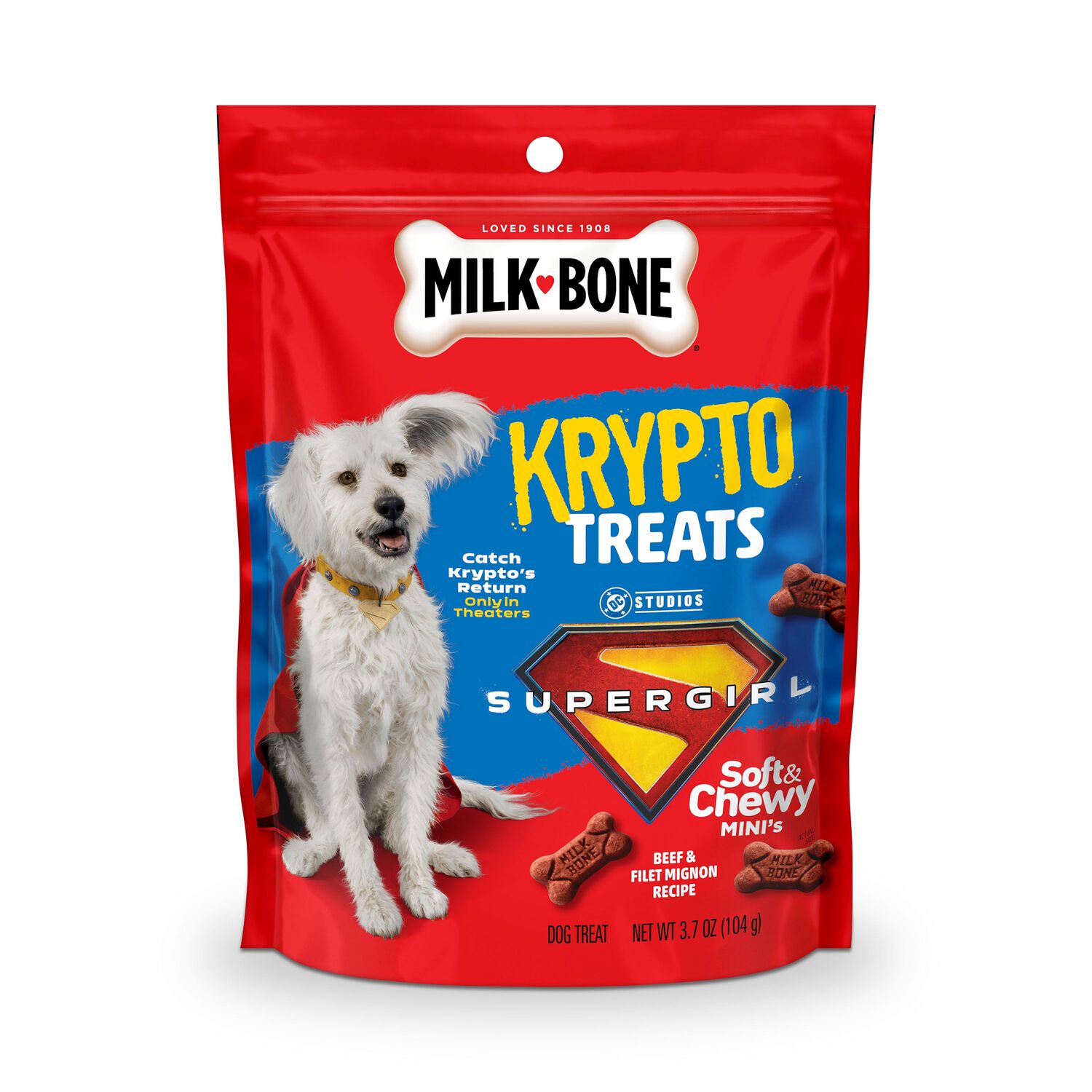 Milk-Bone Mini's Krypto Bites Soft & Chewy Dog Treats, 3.7-Oz Bag