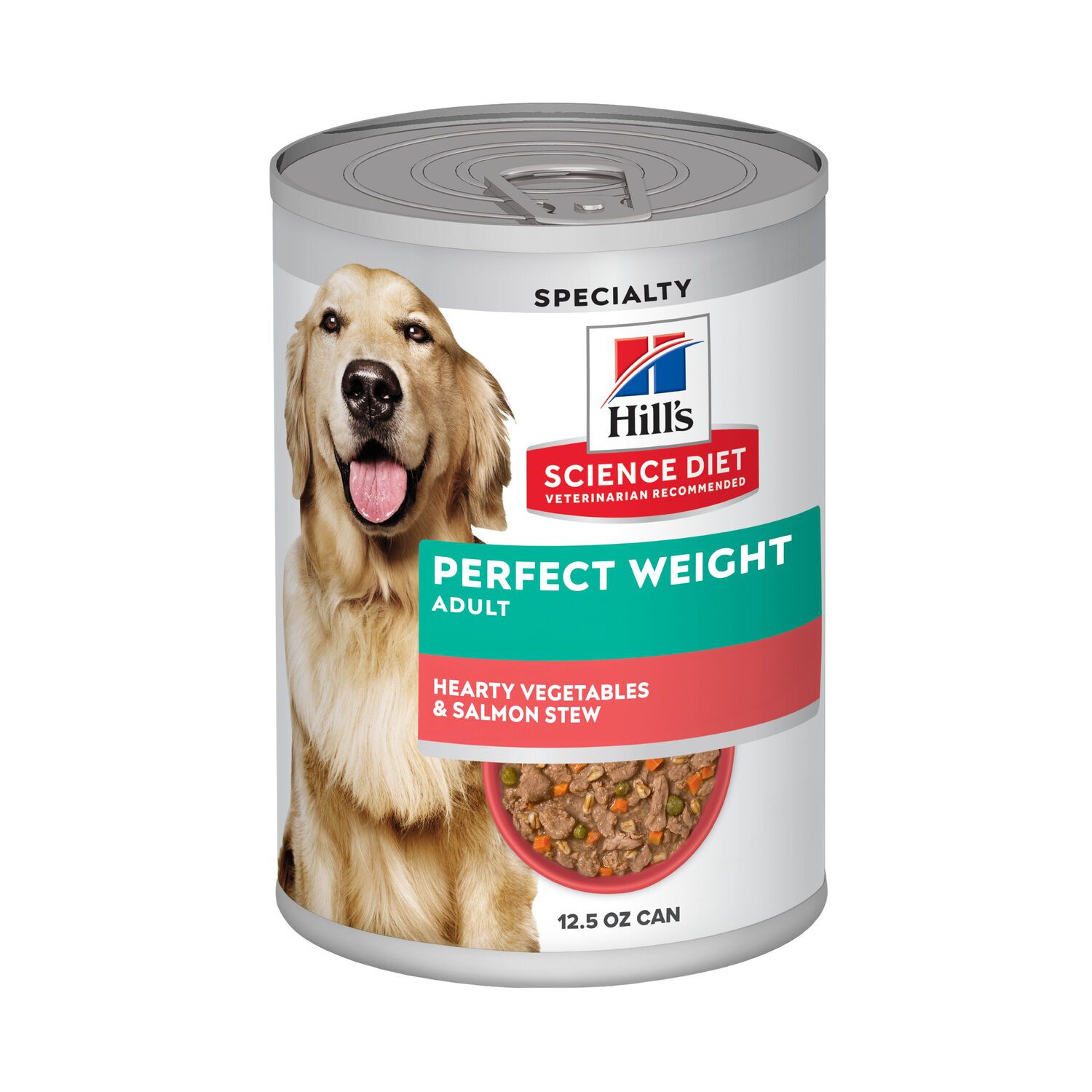 Hill's Science Diet Adult Perfect Weight Hearty Vegetables & Salmon Stew Wet Dog Food, 12.5-Oz - Pack Of 12