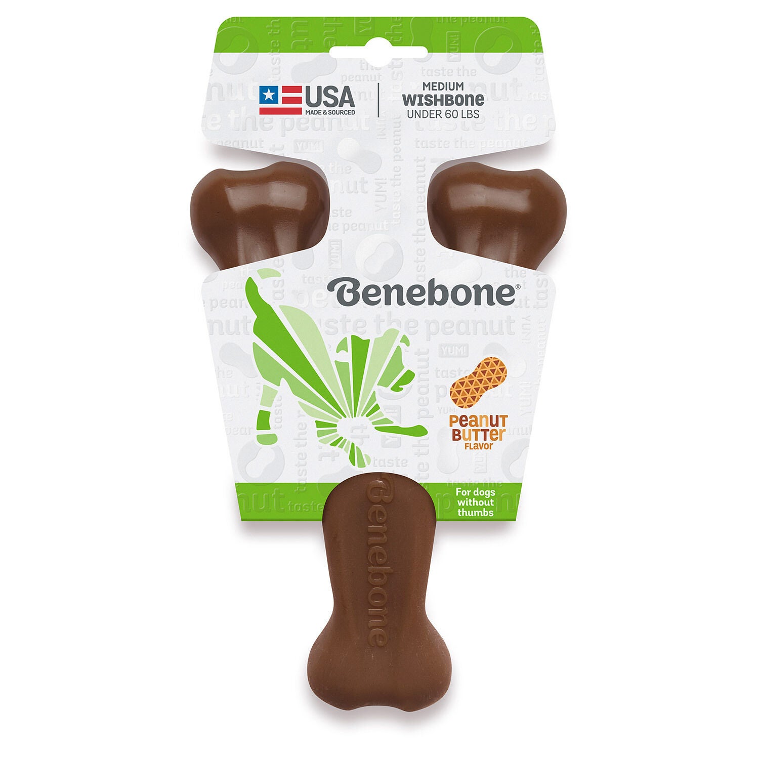 Benebone Peanut Butter Wishbone Dog Chew Toy