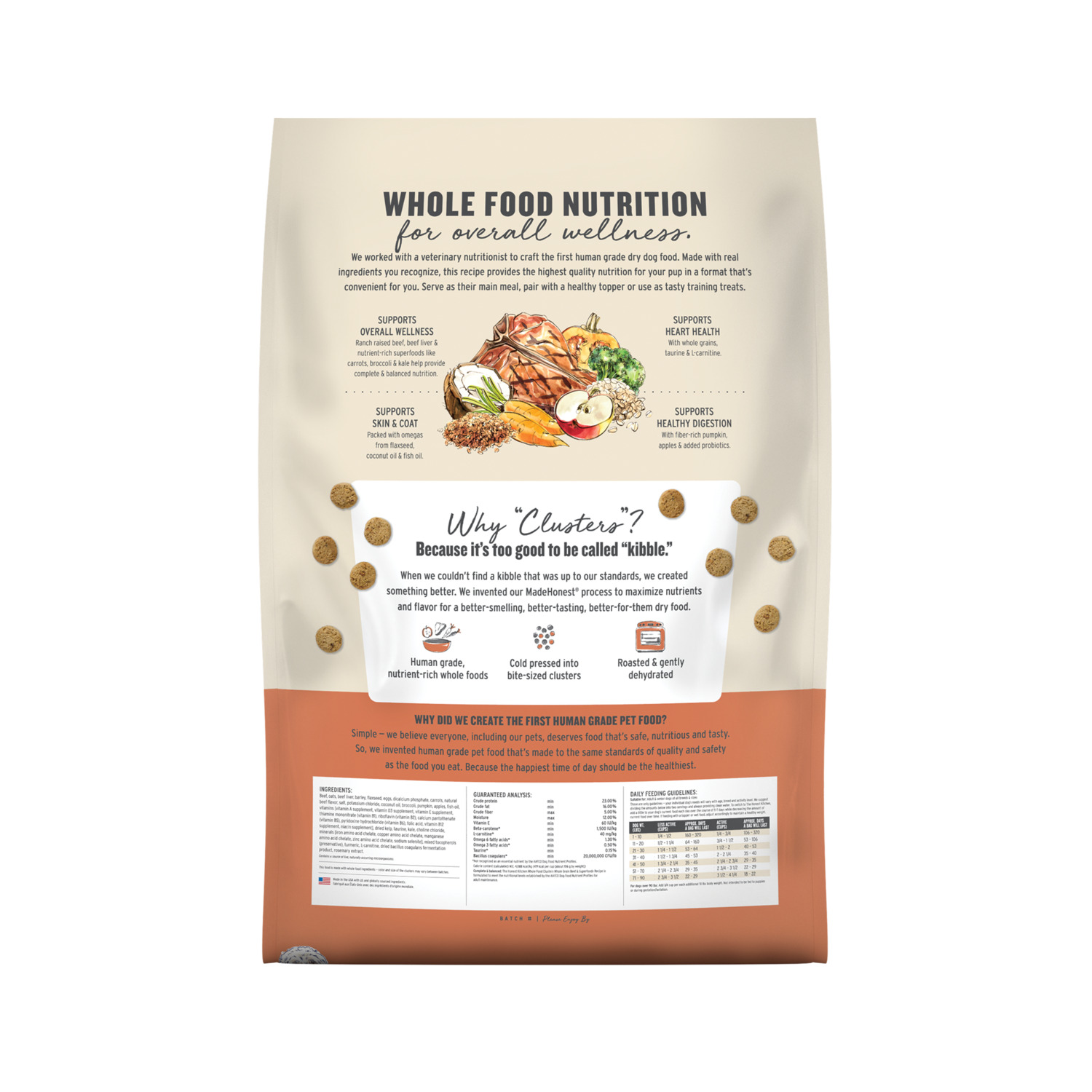 The Honest Kitchen Gourmet Whole Food Clusters Whole Grain Beef & Superfoods Recipe Dry Dog Food, 20-Lb