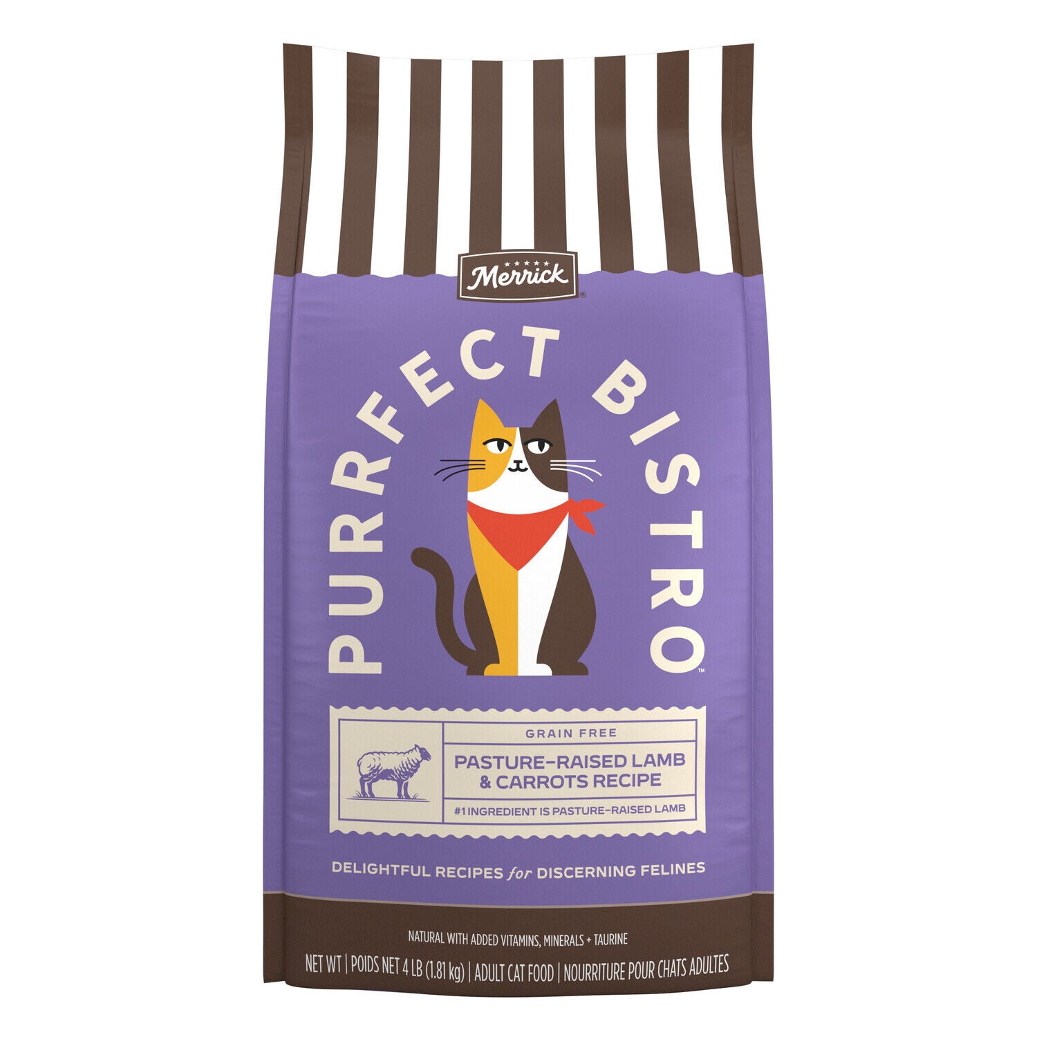 Merrick Purrfect Bistro Grain Free Lamb And Carrots Recipe Dry Adult Cat Food, 4-Lb.