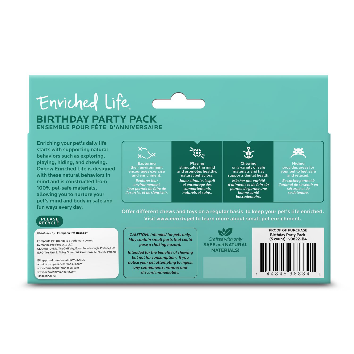 Oxbow Enriched Life Birthday Party Pack Small Animal Chew Toy