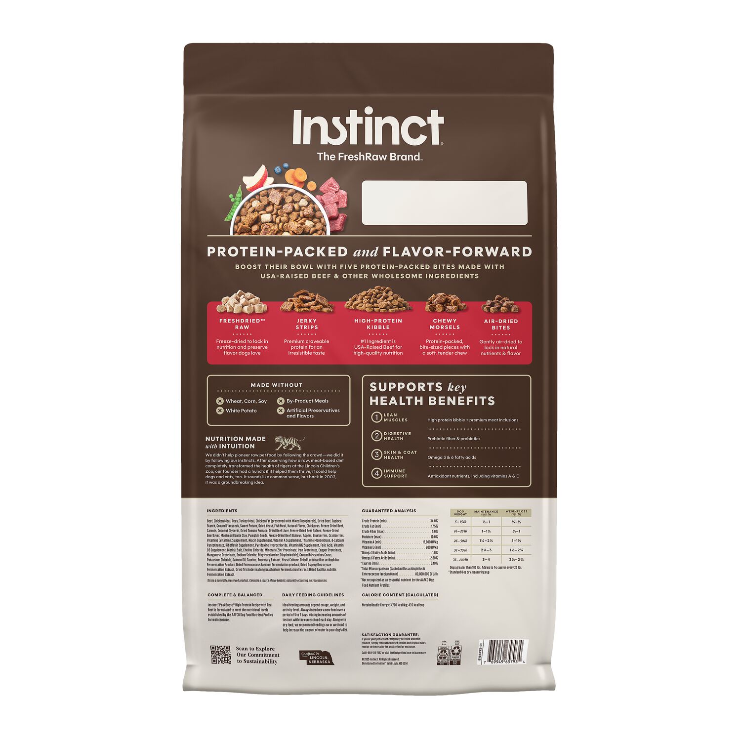 Instinct Peakboost+ Grain-Free High-Protein Dry Dog Food,  Recipe With Real Beef, 17-Lb Bag