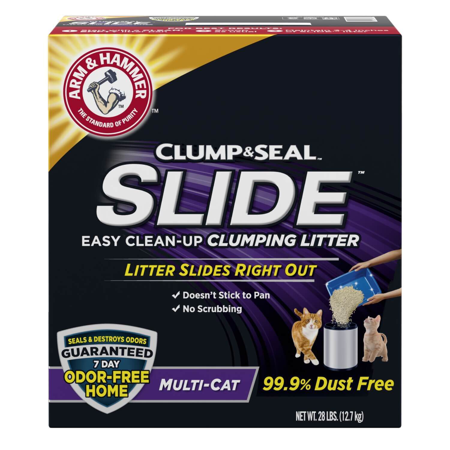 slide clumping litter