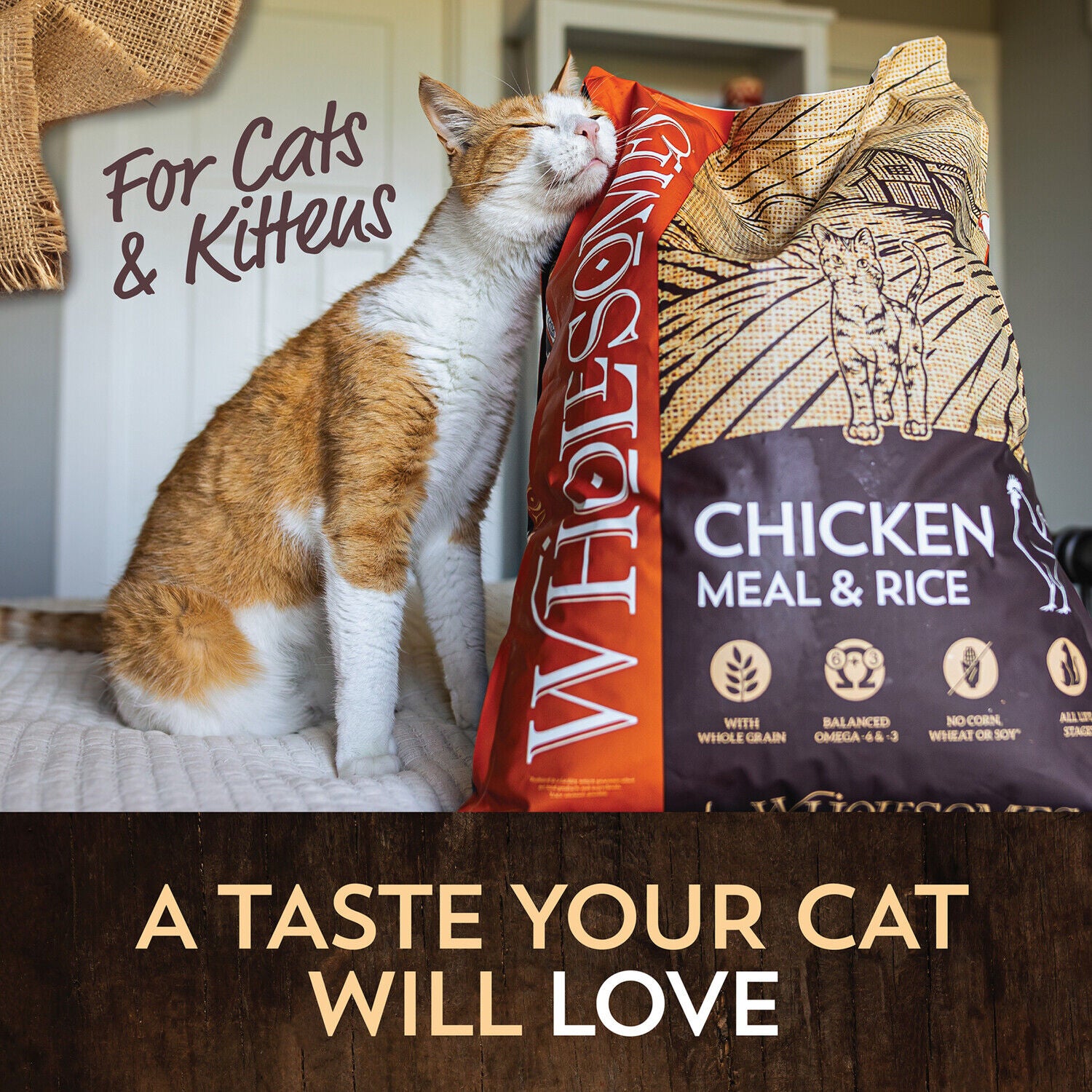 Wholesomes Chicken Meal & Rice Dry Cat Food, 15-Lb