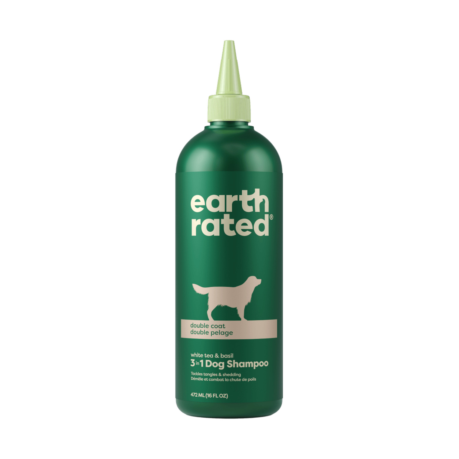 Earth Rated Detangler And Deshedding Dog Shampoo, White Tea & Basil Scent, 16-Oz