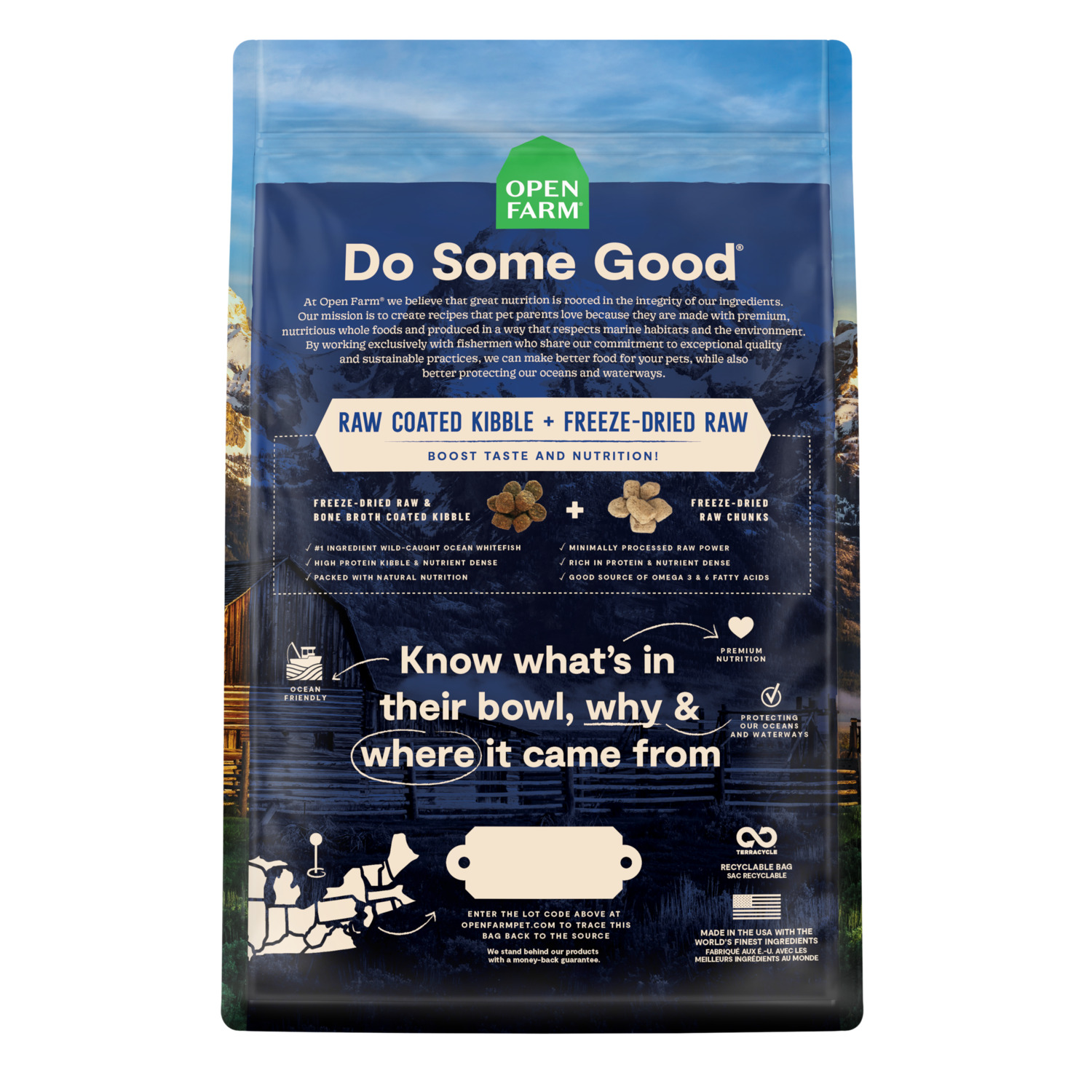 Open Farm Rawmix Wild Ocean Ancient Grains Dry Dog Food With Freeze-Dried Raw Morsels, 3.5Lb