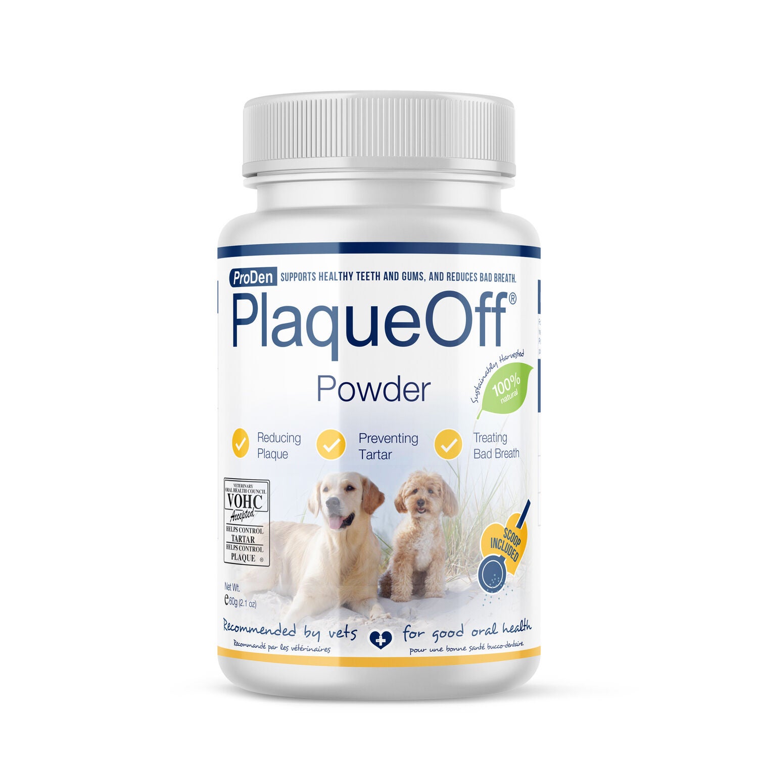 Proden Plaqueoff Powder Dog Dental Health Supplement, 2.1-Oz Bottle