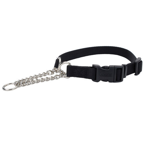 Adjustable Check Training Collar With Buckle - Black