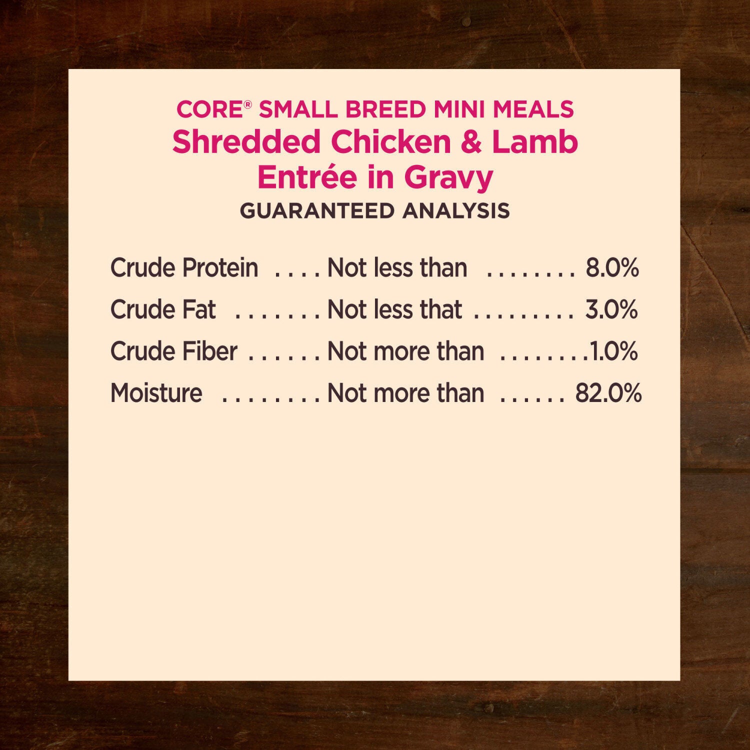 Wellness Core Natural Grain Free Small Breed Mini Meals Wet Dog Food, Shredded Chicken & Lamb Entr&eacute;e In Gravy, 3-Ounce Pouch