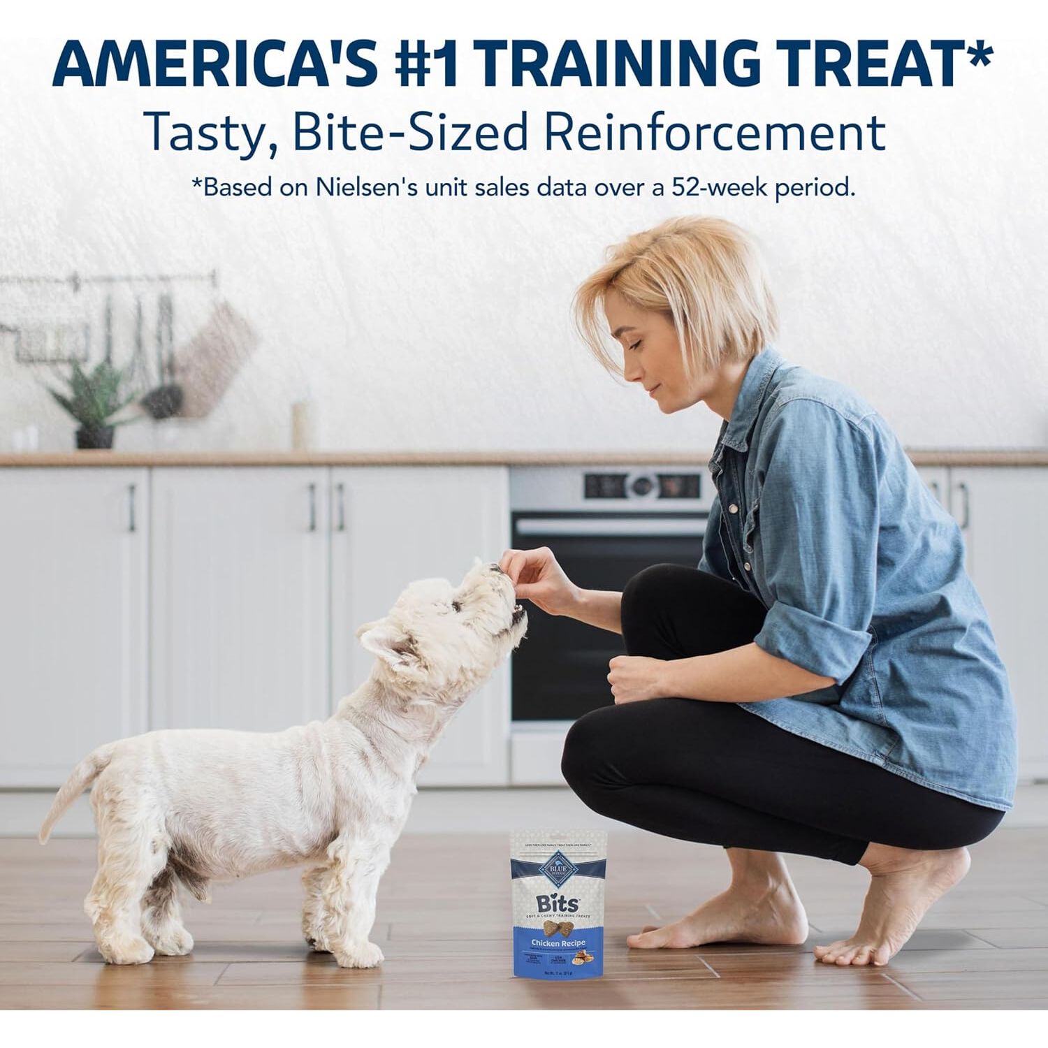 Blue Buffalo Blue Bits Soft-Moist Training Tasty Chicken Recipe Dog Treats, 4-Oz Bag