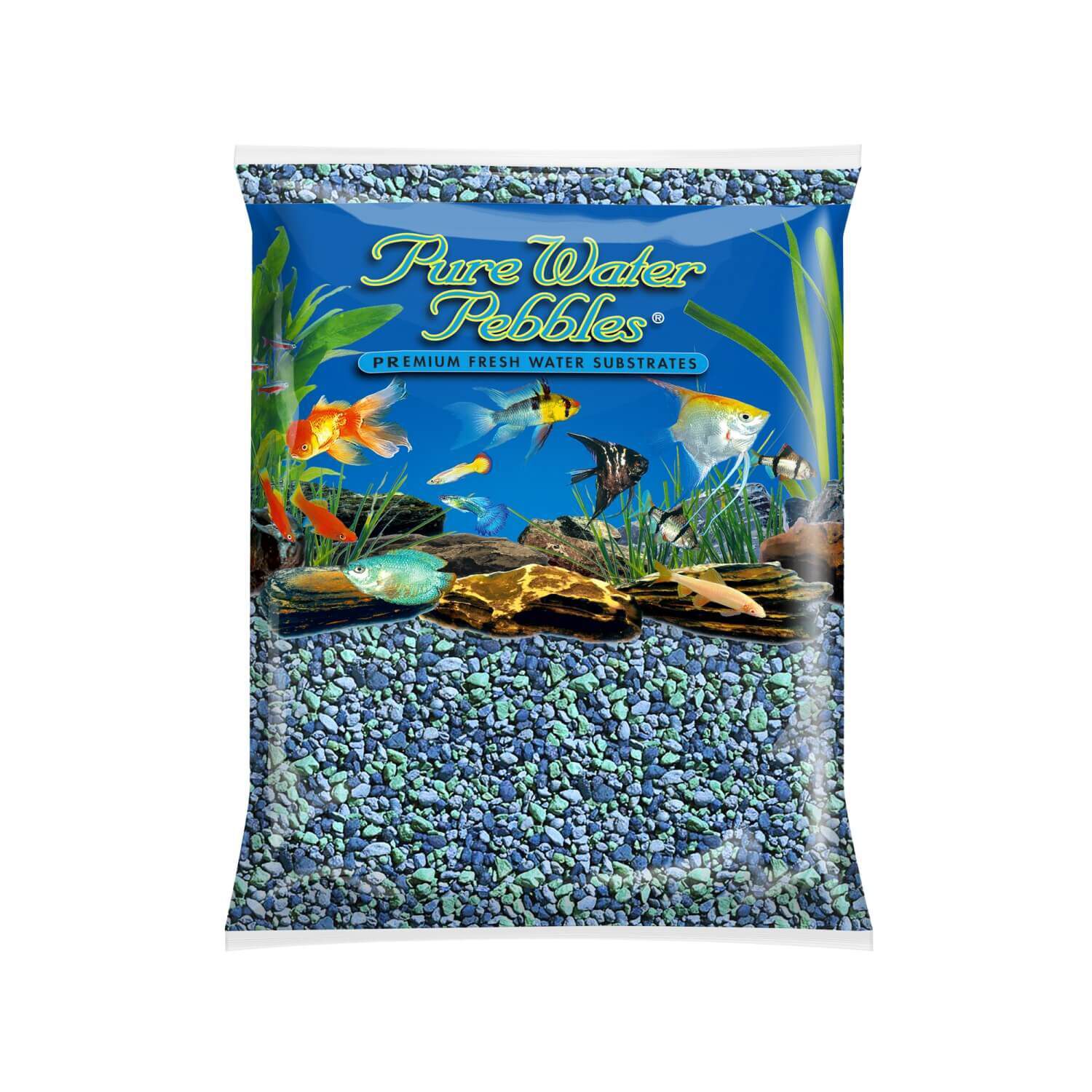 Pure Water Pebbles Aquarium Gravel, Blue Lagoon, 5-Lb Bag