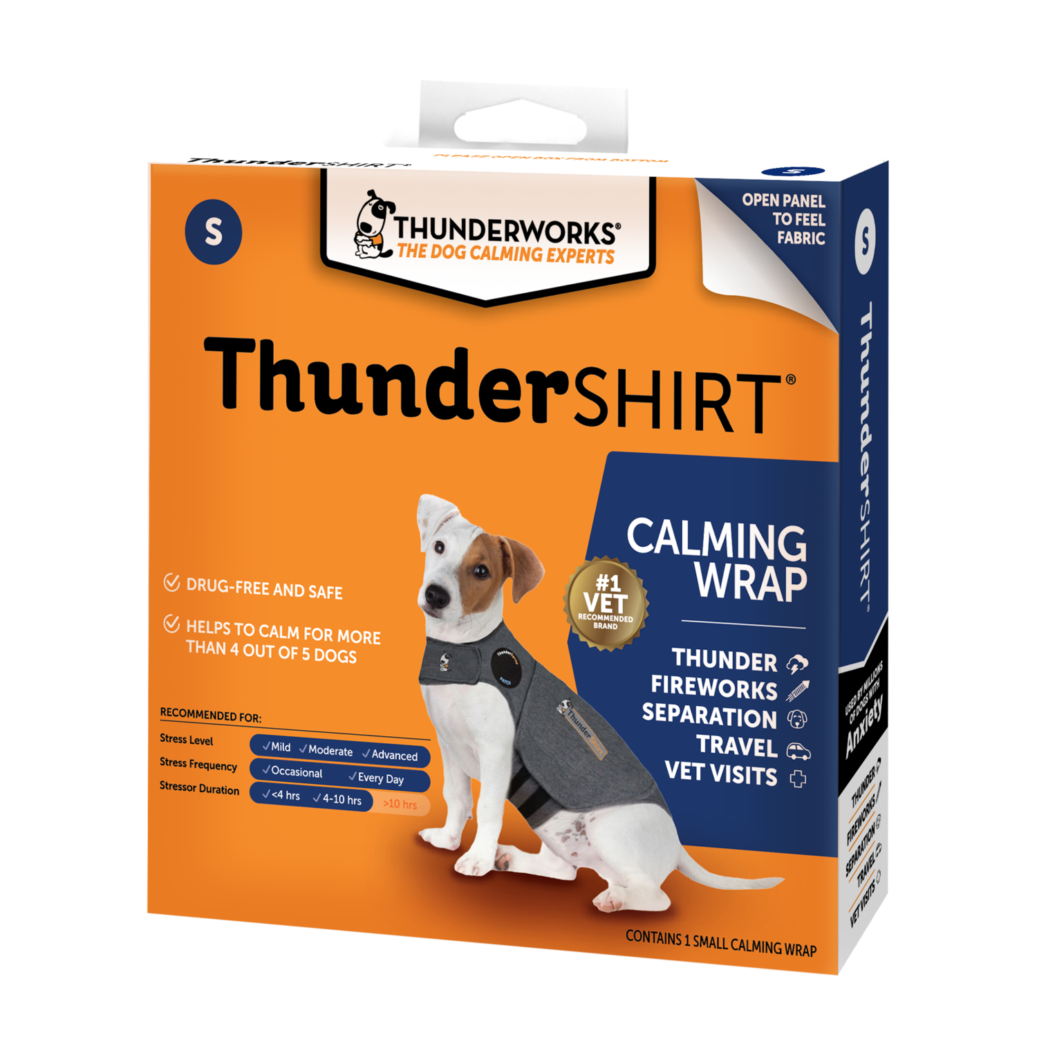 Thundershirt Anxiety Relief Dog Vest, Gray, Small