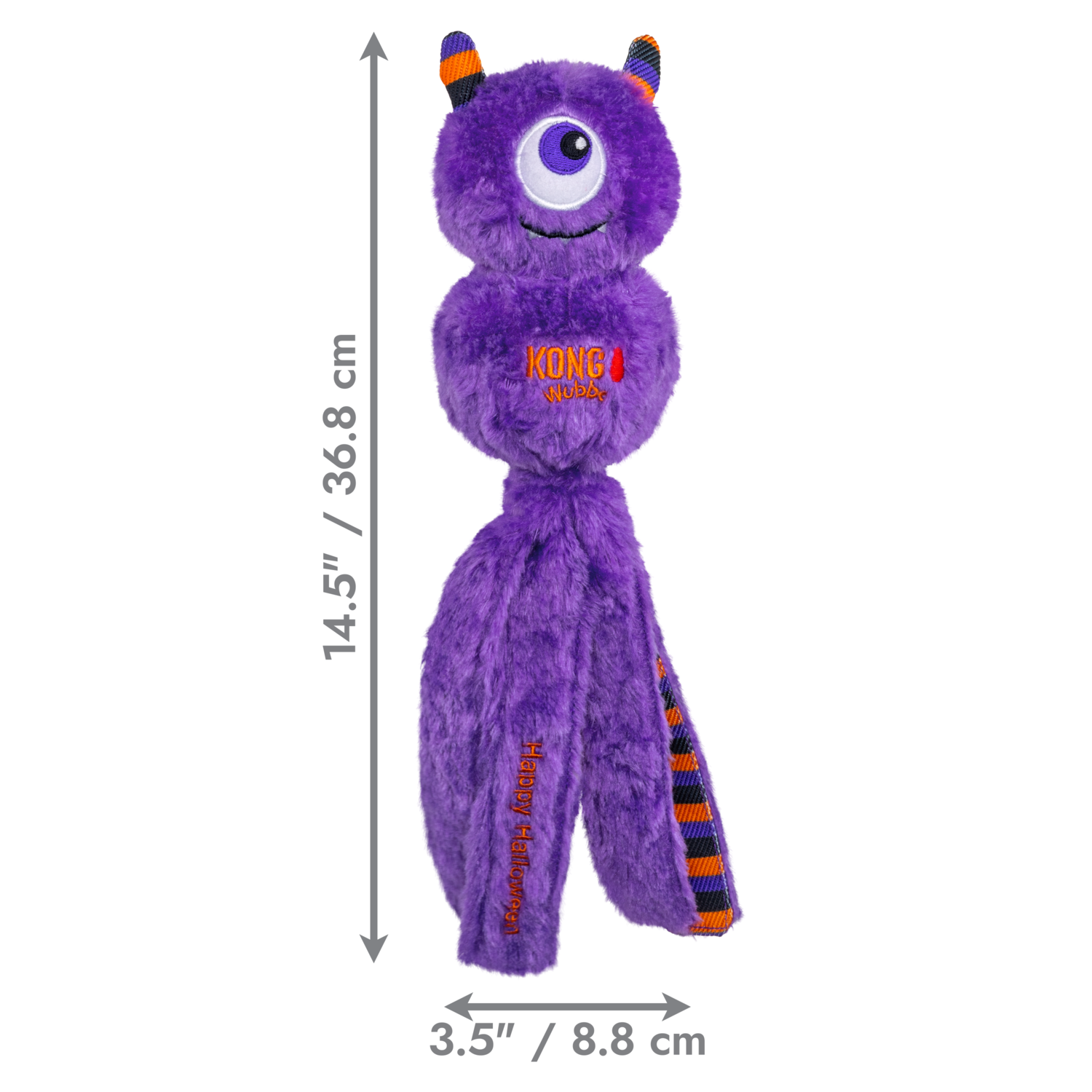 Kong Halloween Wubba Monster Squeaky Plush Tug Dog Toy, Purple, Large
