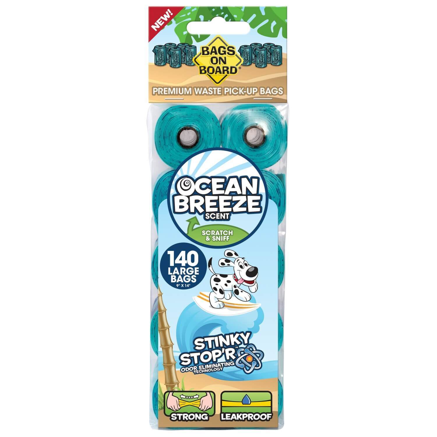Bags On Board Ocean Breeze Scented Dog Poop Bags