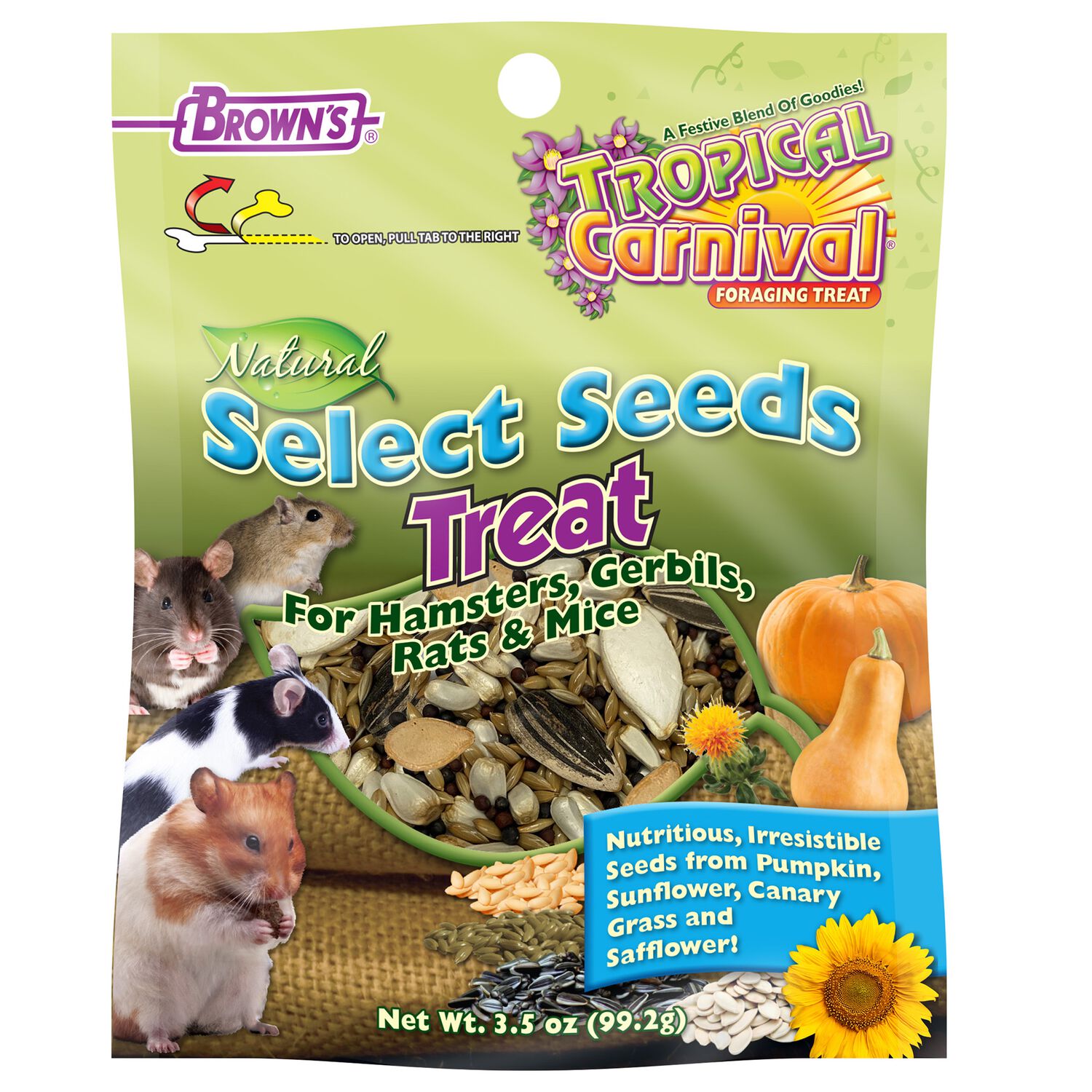 Tropical Carnival Natural Select Seeds Small Animal Treats, 3.5-Oz