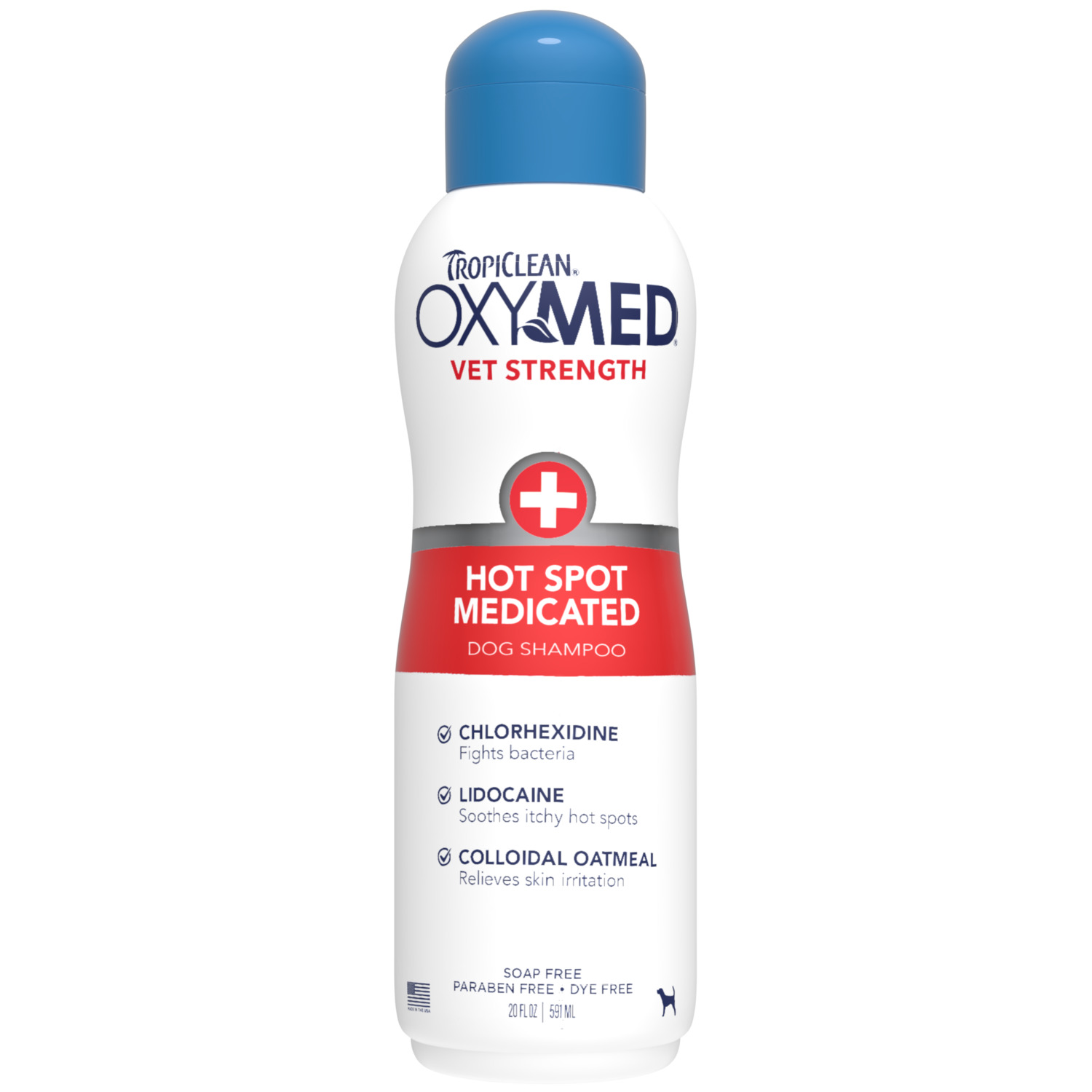 Tropiclean Oxymed Vet Strength Hot Spot Medicated Dog Shampoo, 20-Oz