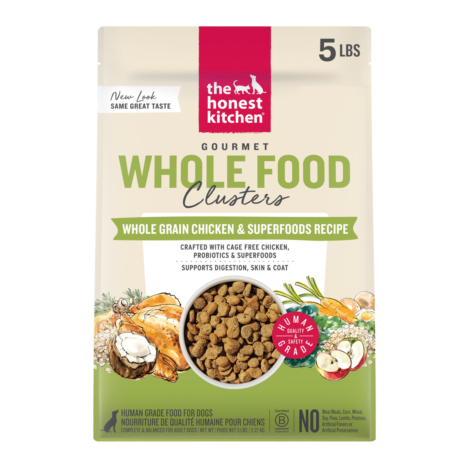 The Honest Kitchen Gourmet Whole Food Clusters Whole Grain Chicken & Superfoods Recipe Dry Dog Food