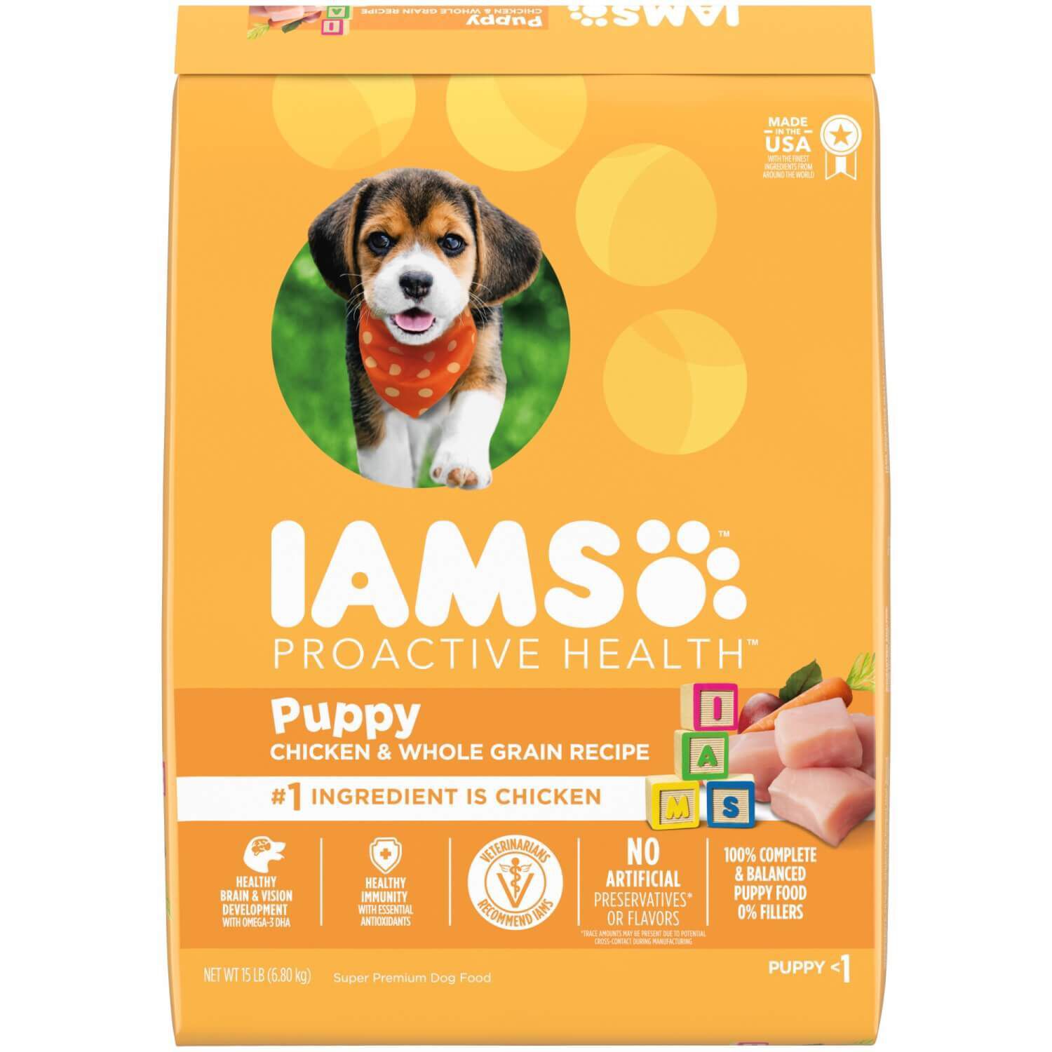 Iams Smart Puppy Dry Dog Food With Real Chicken, 15 Lb | Pet